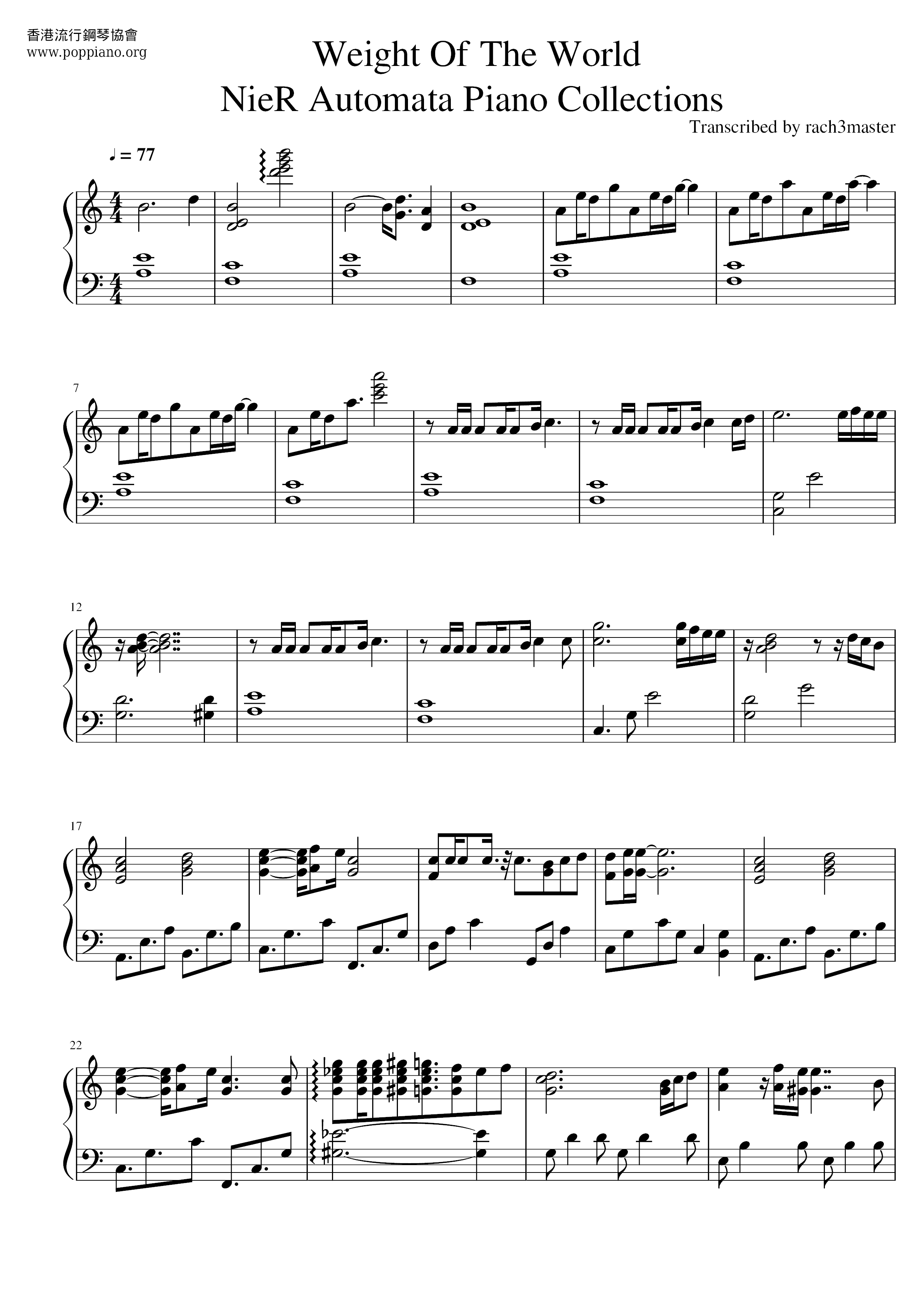 Weight Of The World (NieR: Automata) Score