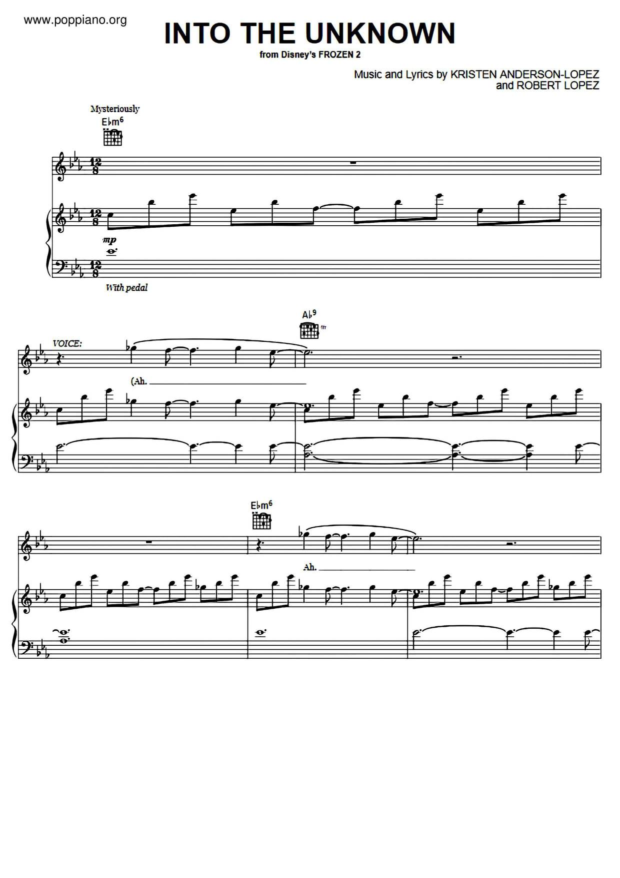 Frozen 2 - Into The Unknown Score