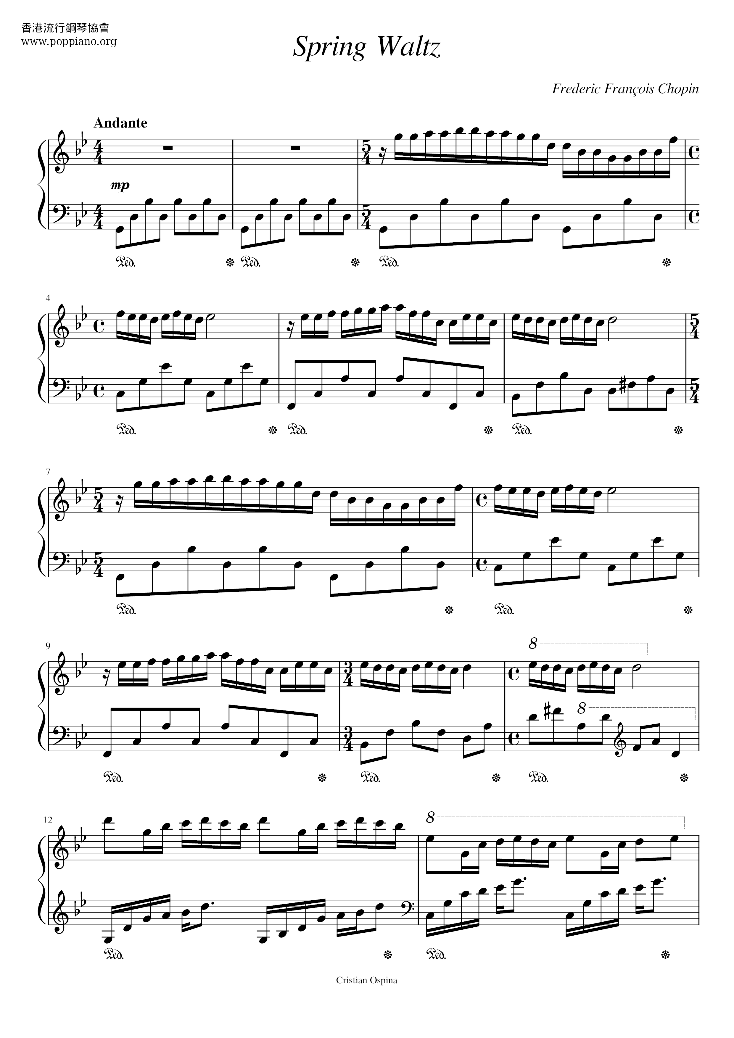 Spring Waltz Score