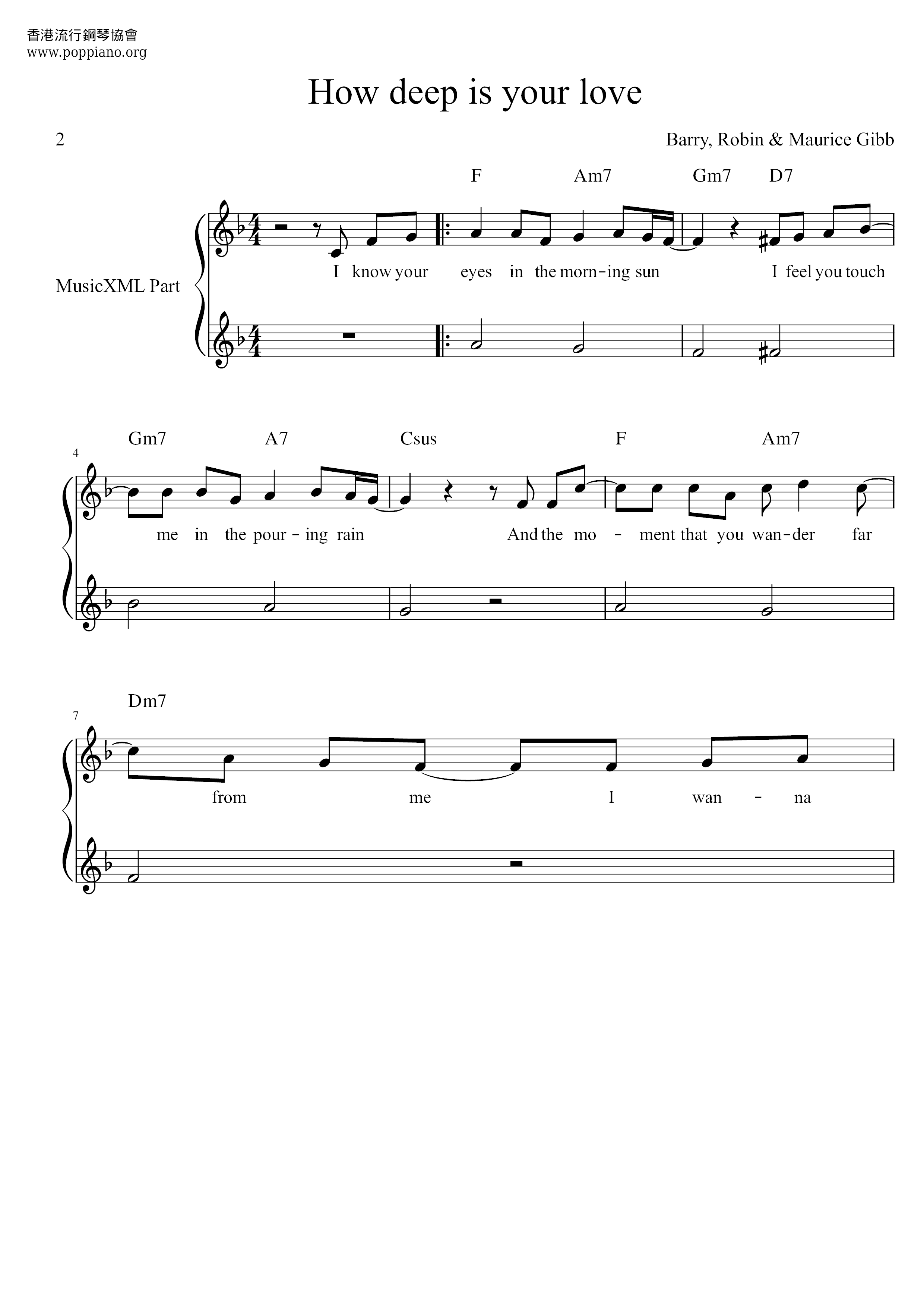 How Deep Is Your Love Score