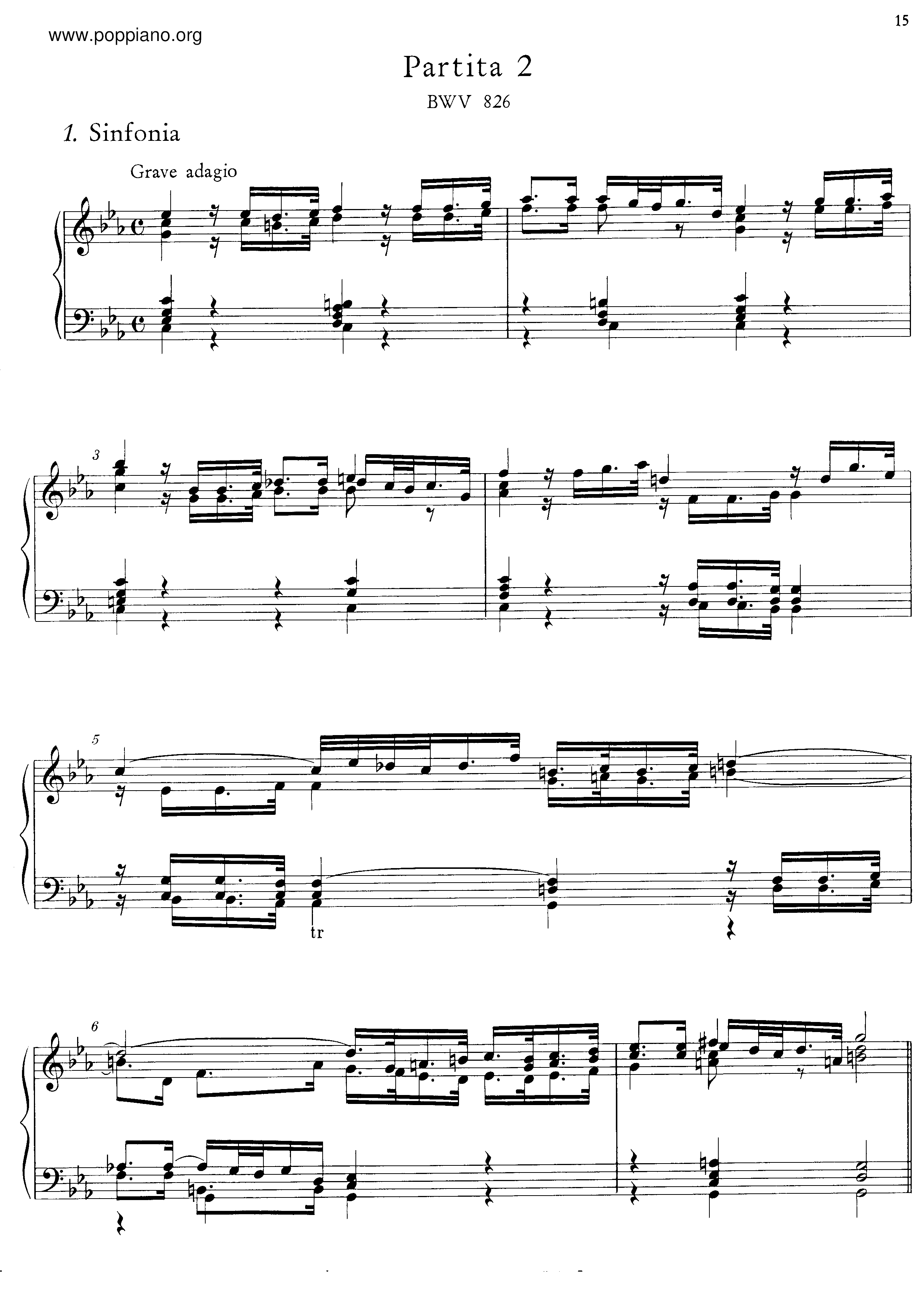 Partita in C minor, BWV 826琴譜