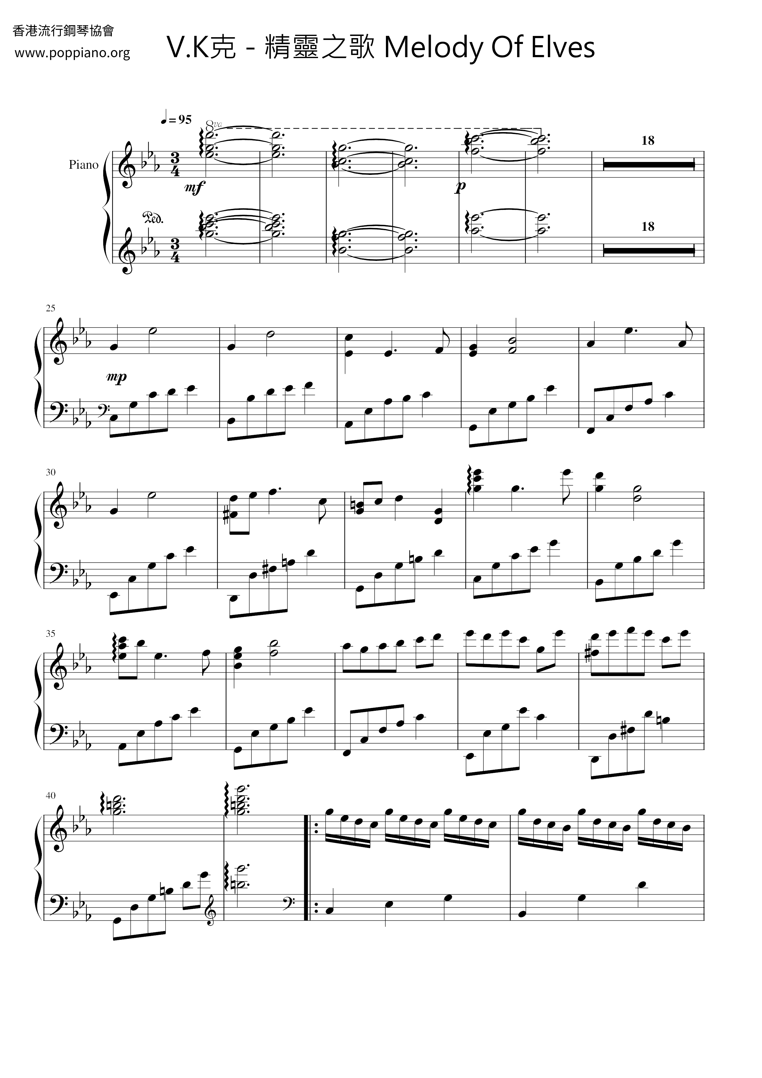 Melody Of Elves Score