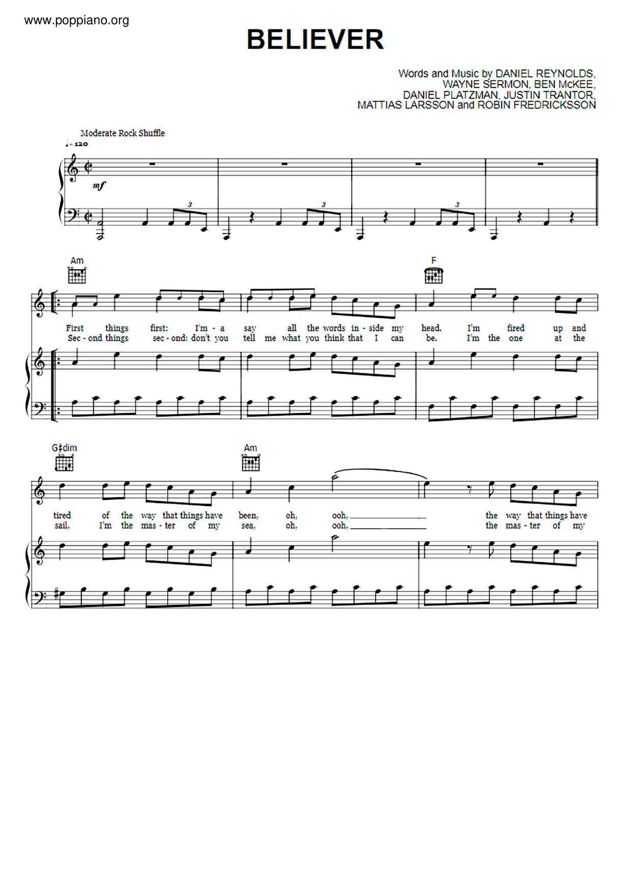 Believer (Sheet Music)