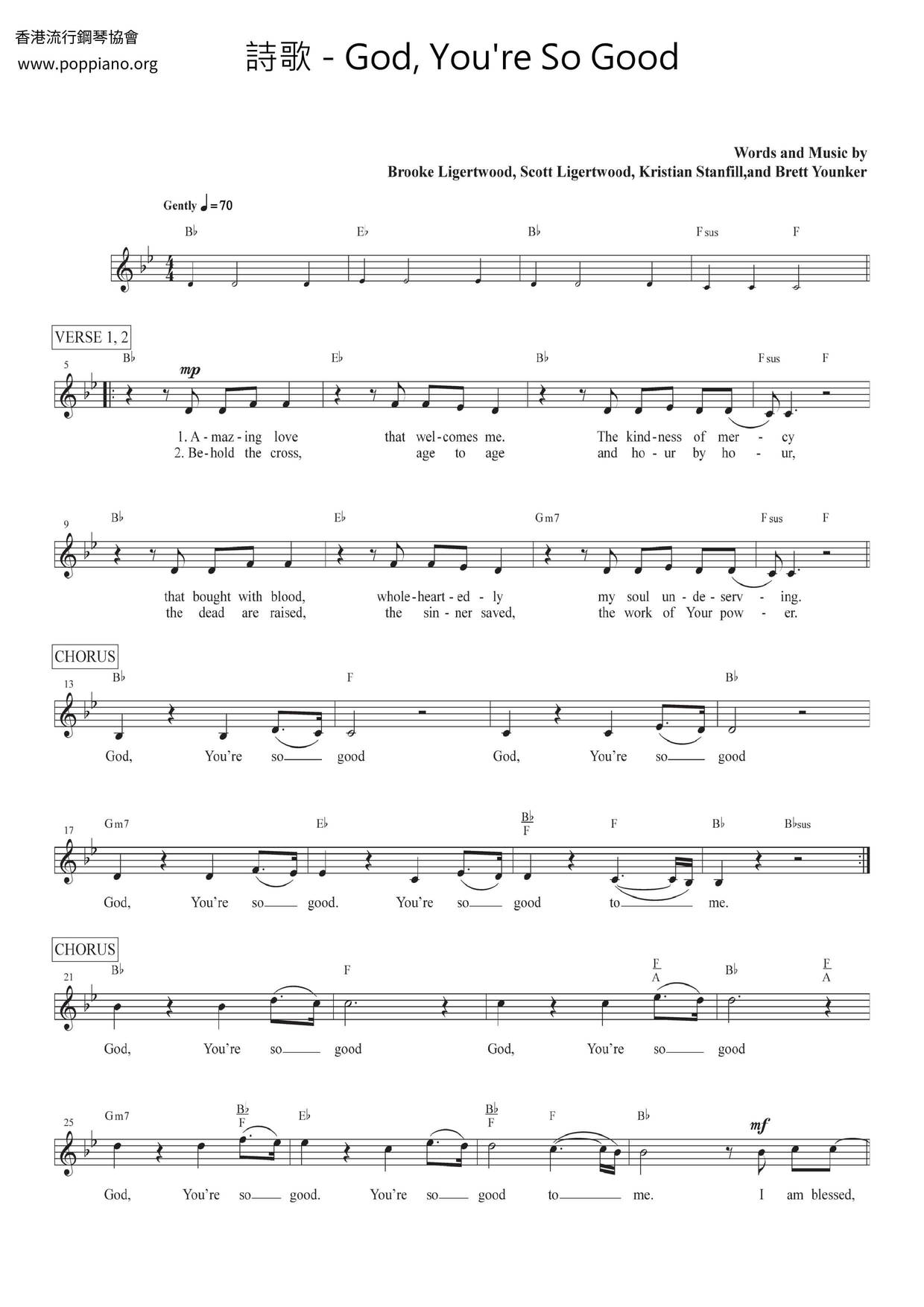 God, You're So Good Score