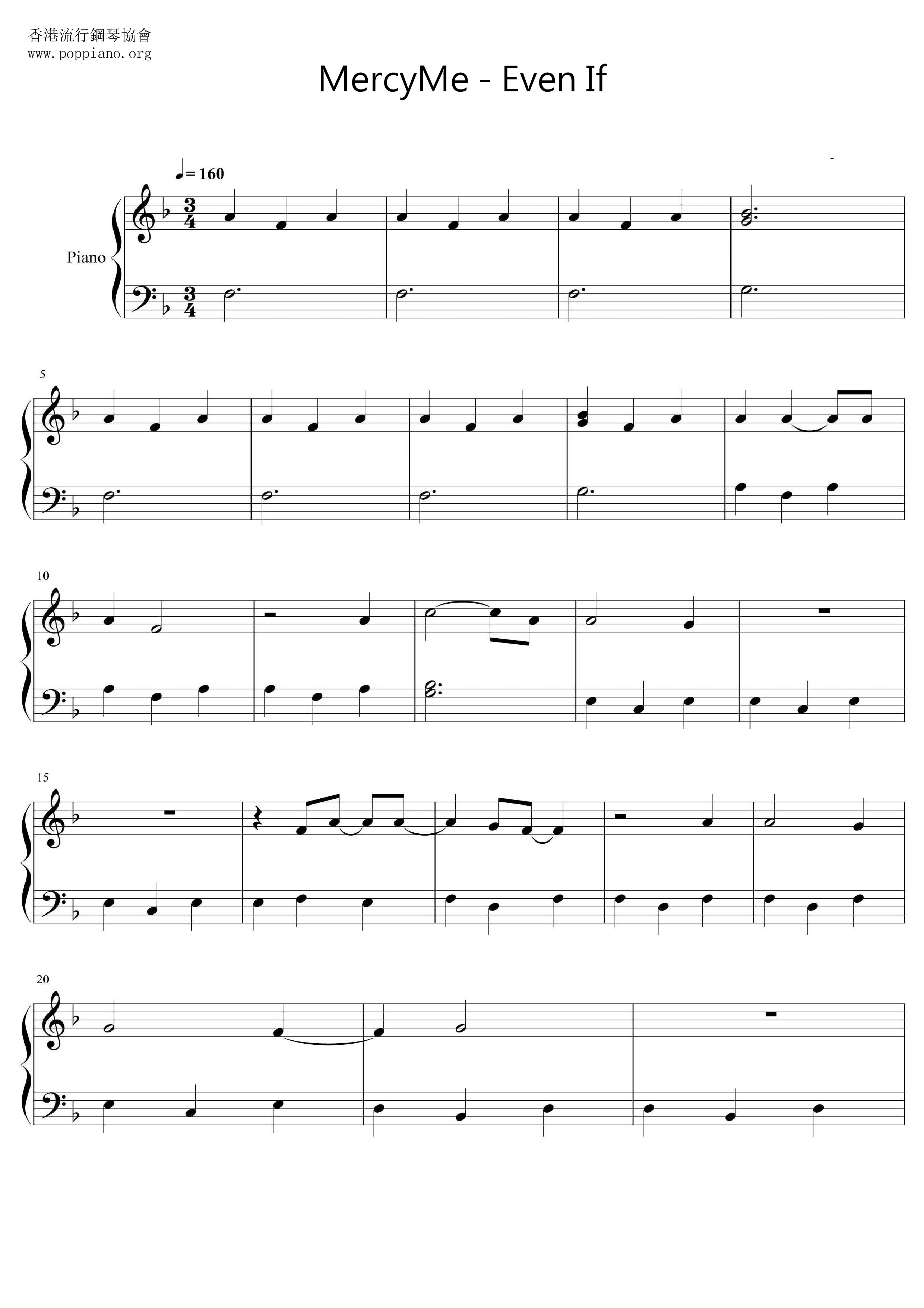 Mercyme even if sheet music pdf free score download 