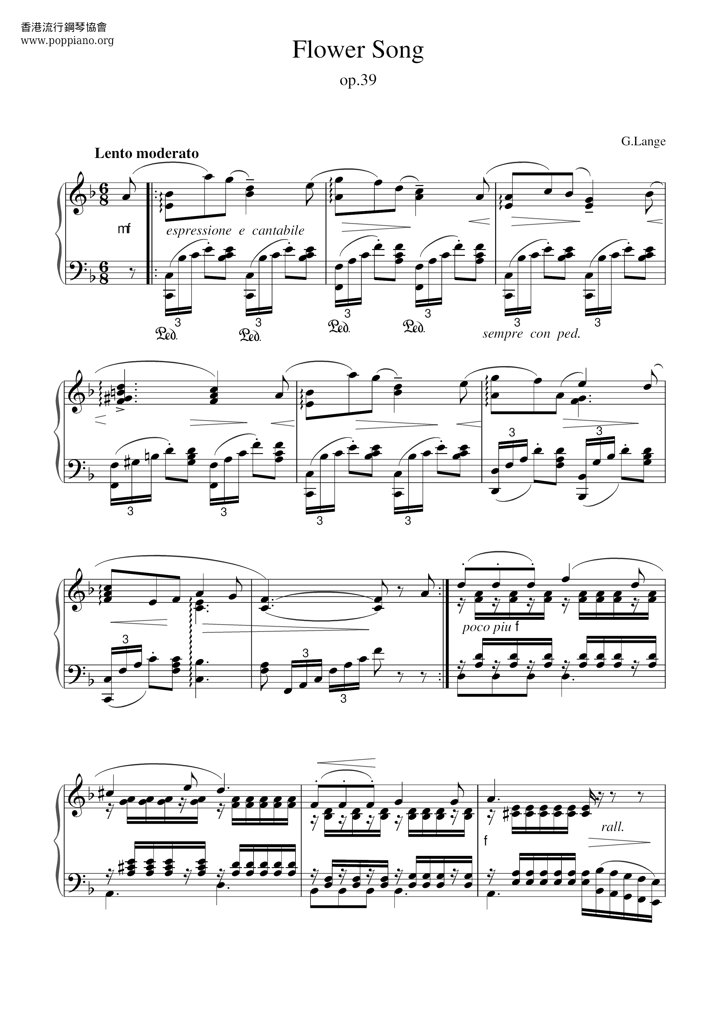 Flower Song Score
