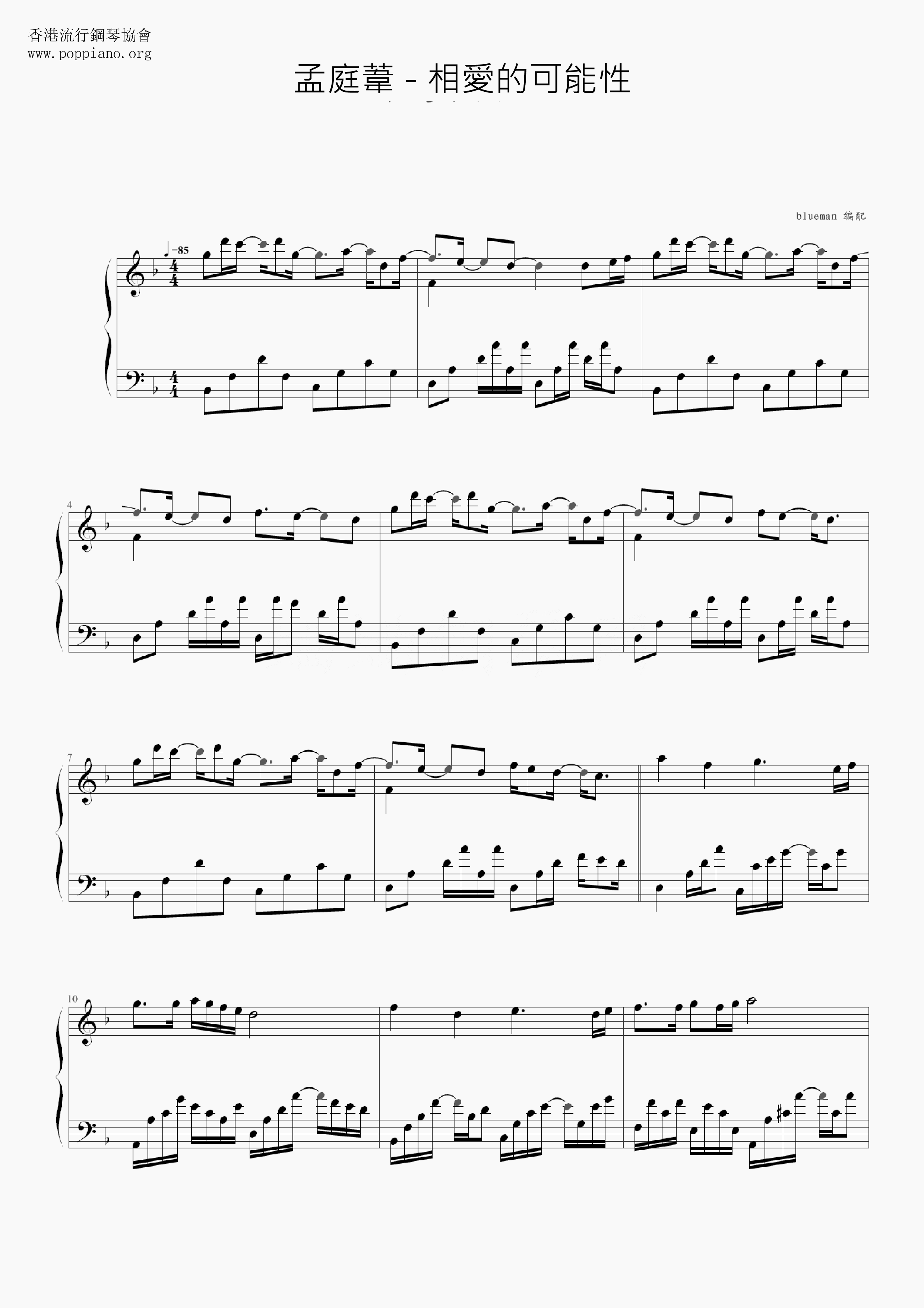 Possibility Of Falling In Love Score