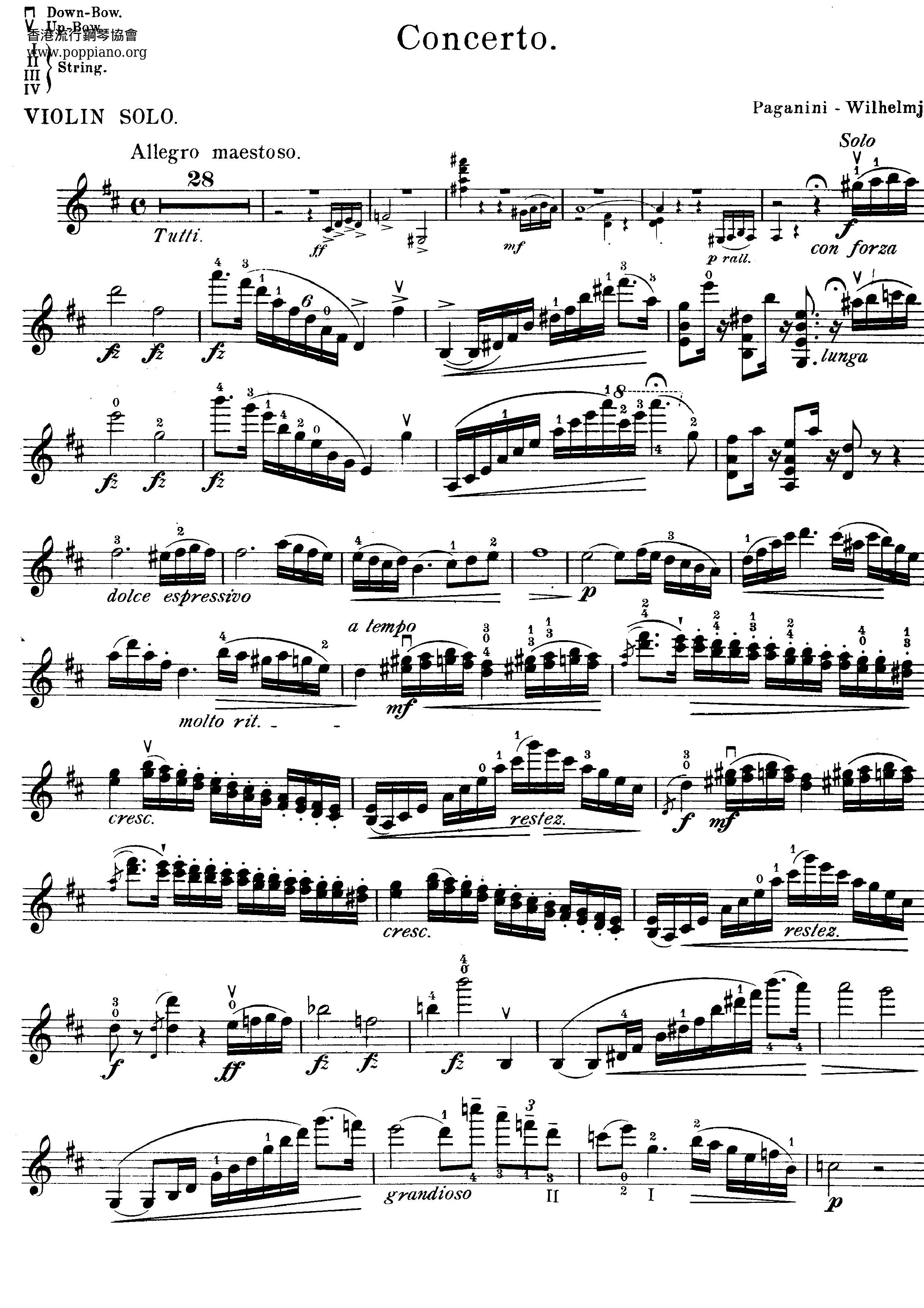 Violin Concerto No. 1琴譜