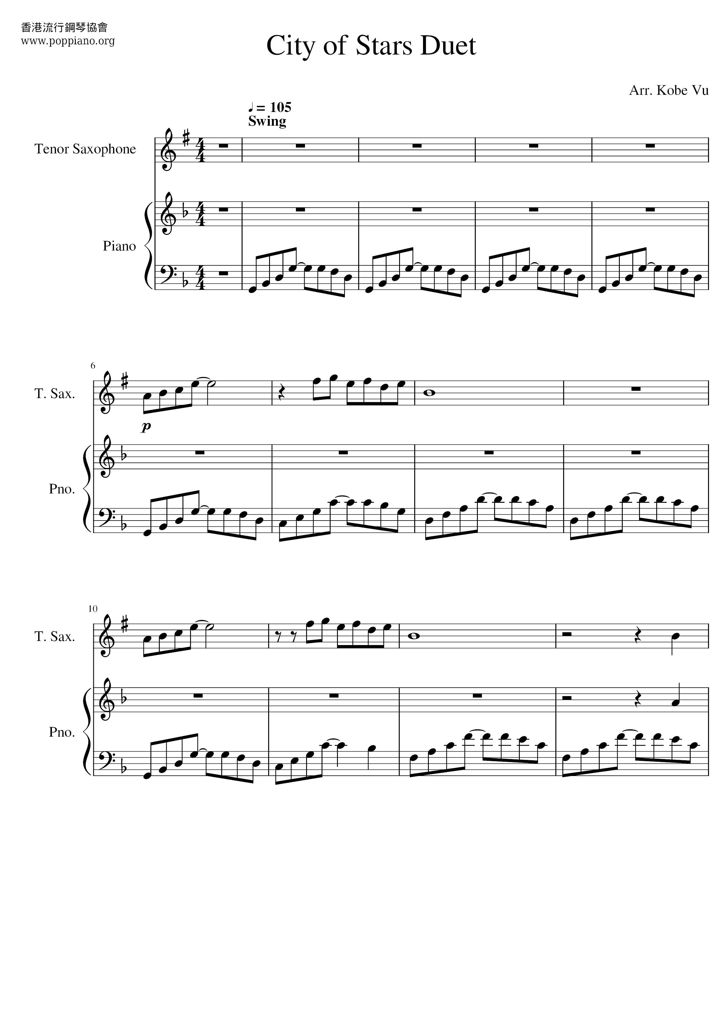 La La Land - City Of Stars Score