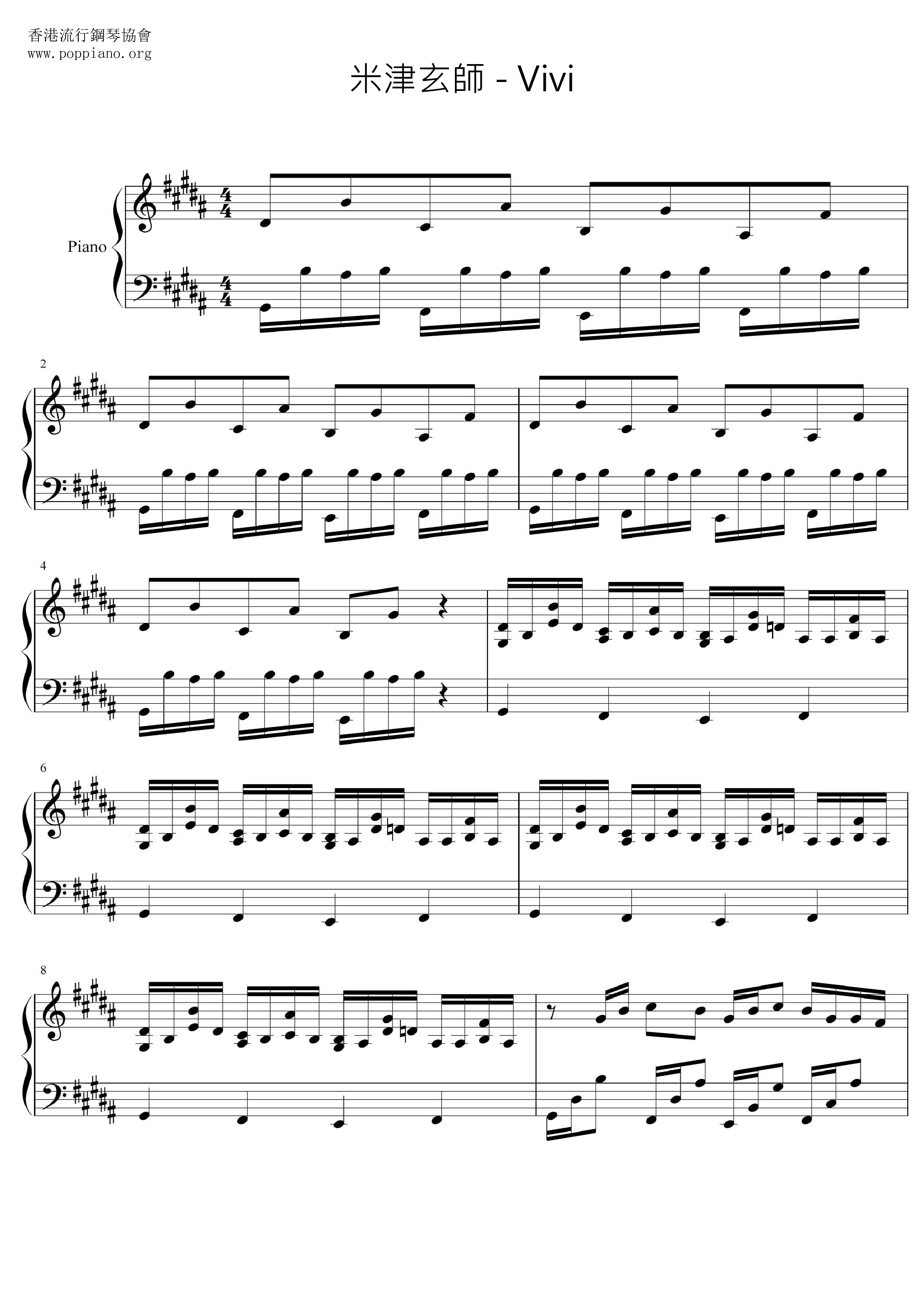 Vivi琴譜