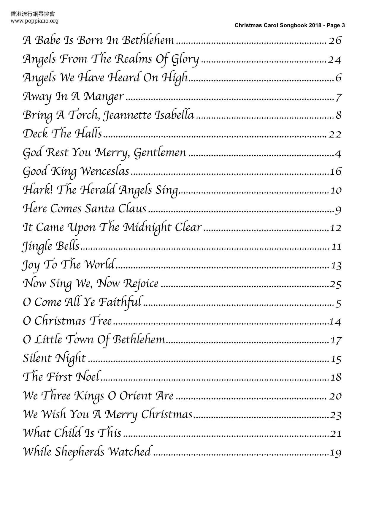 Christmas Songbook 28 Pages琴譜