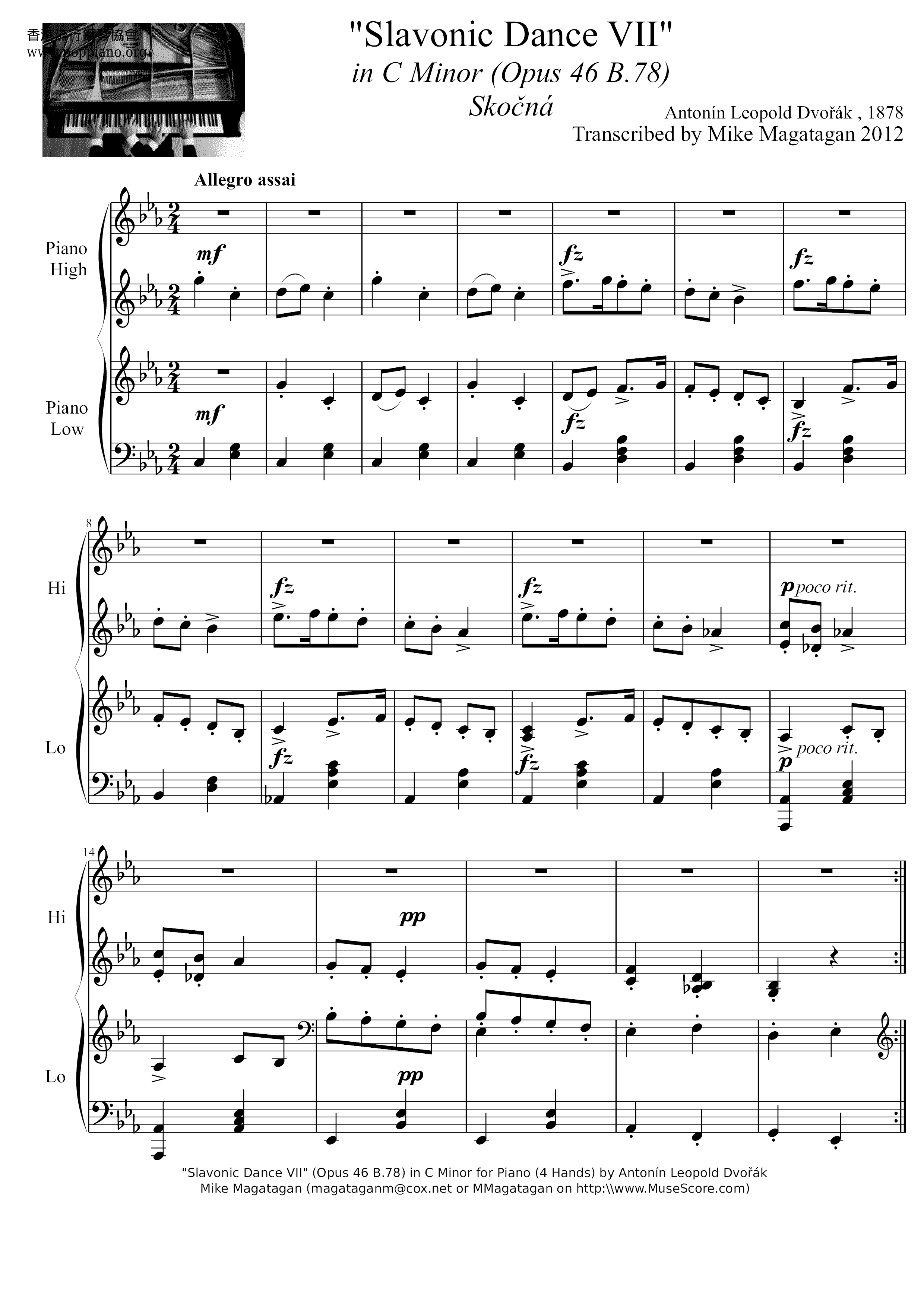 Slavonic Dance No.7 Score