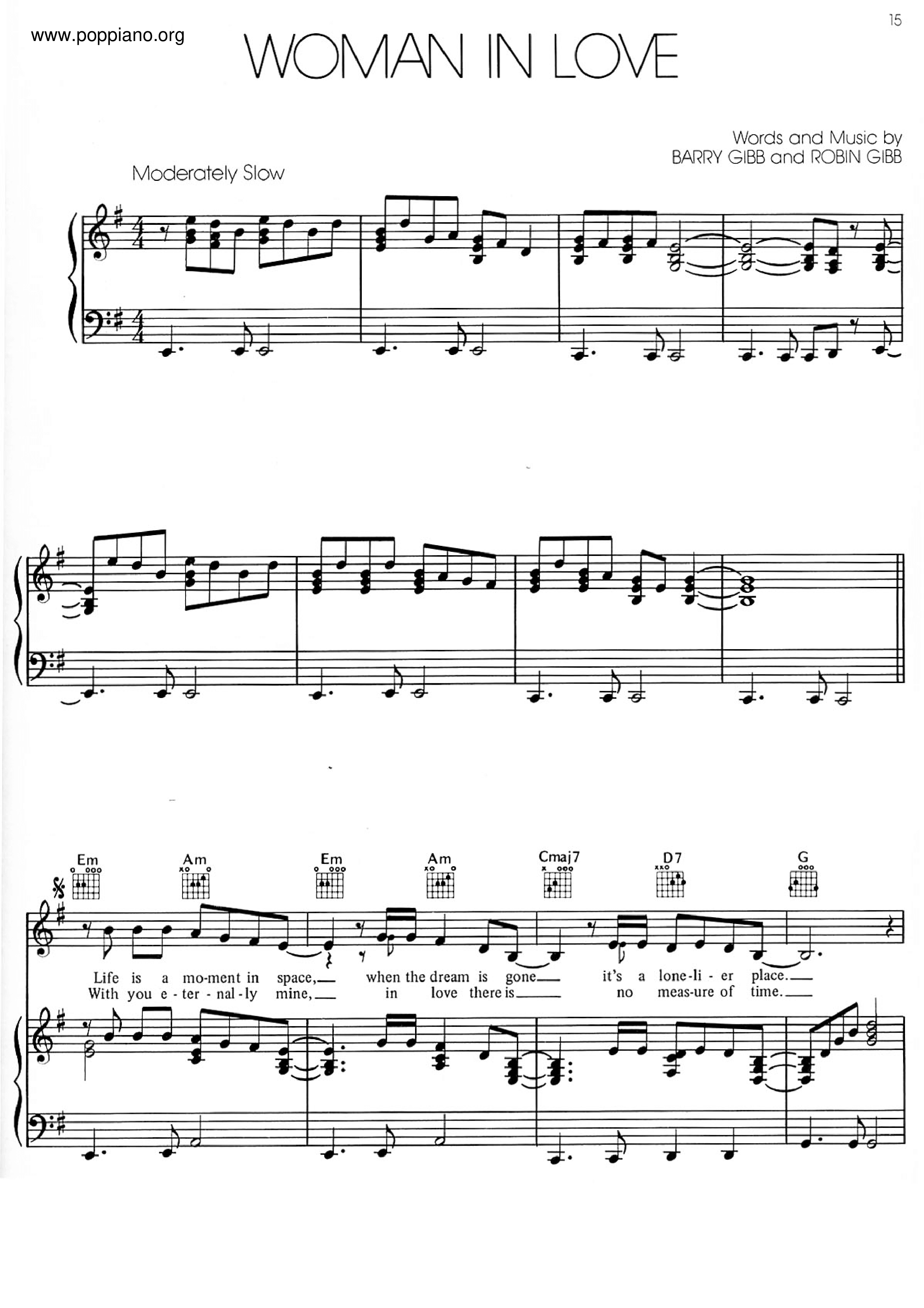 Woman In Love Score