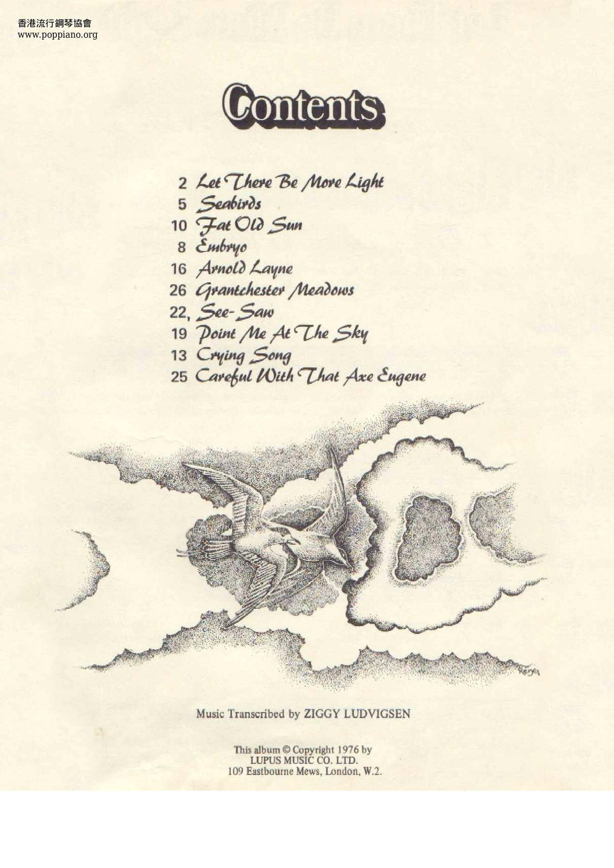Pink Floyd Songbook 30 Pages琴譜