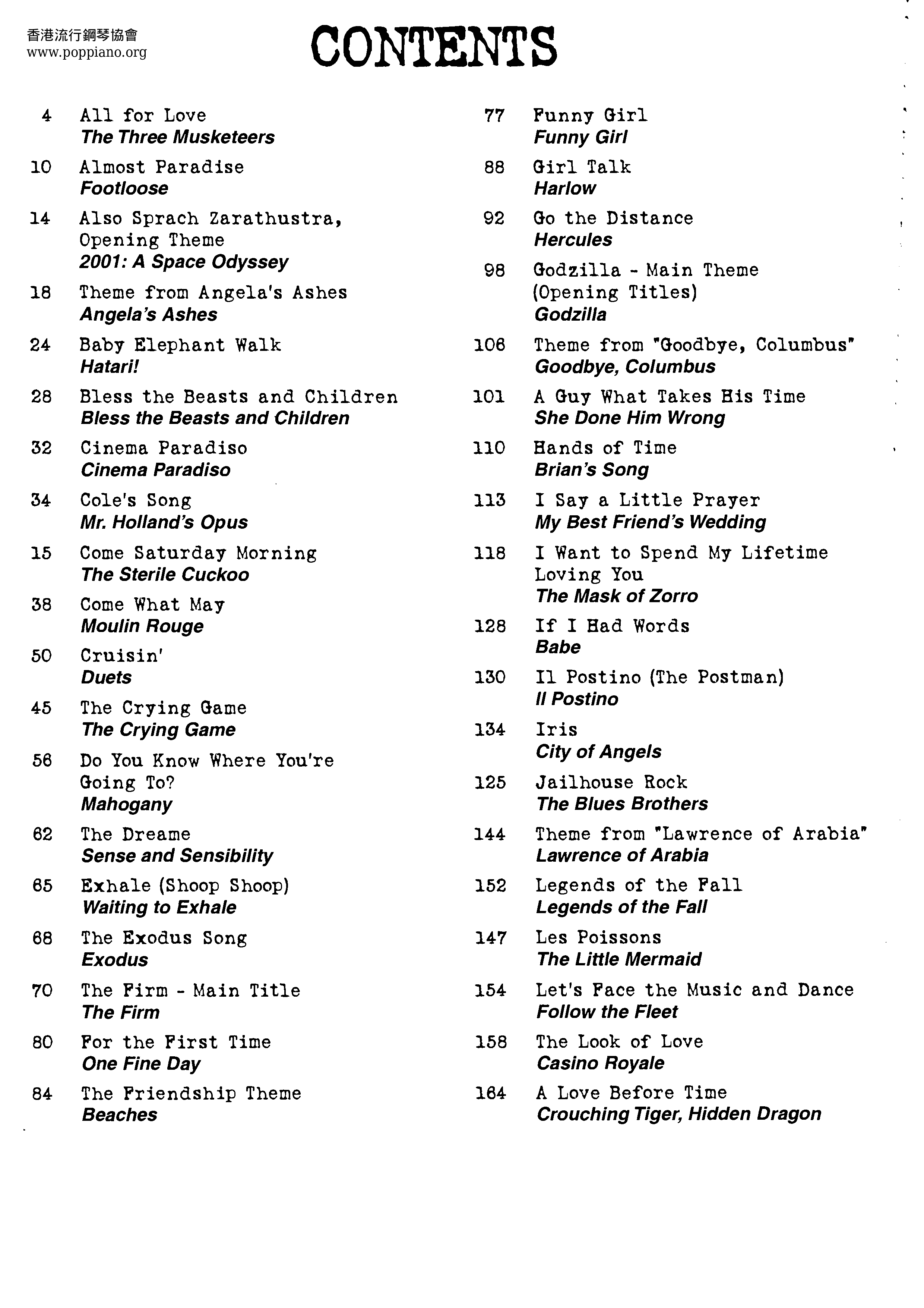 Movie Songs - 76 Songs琴谱