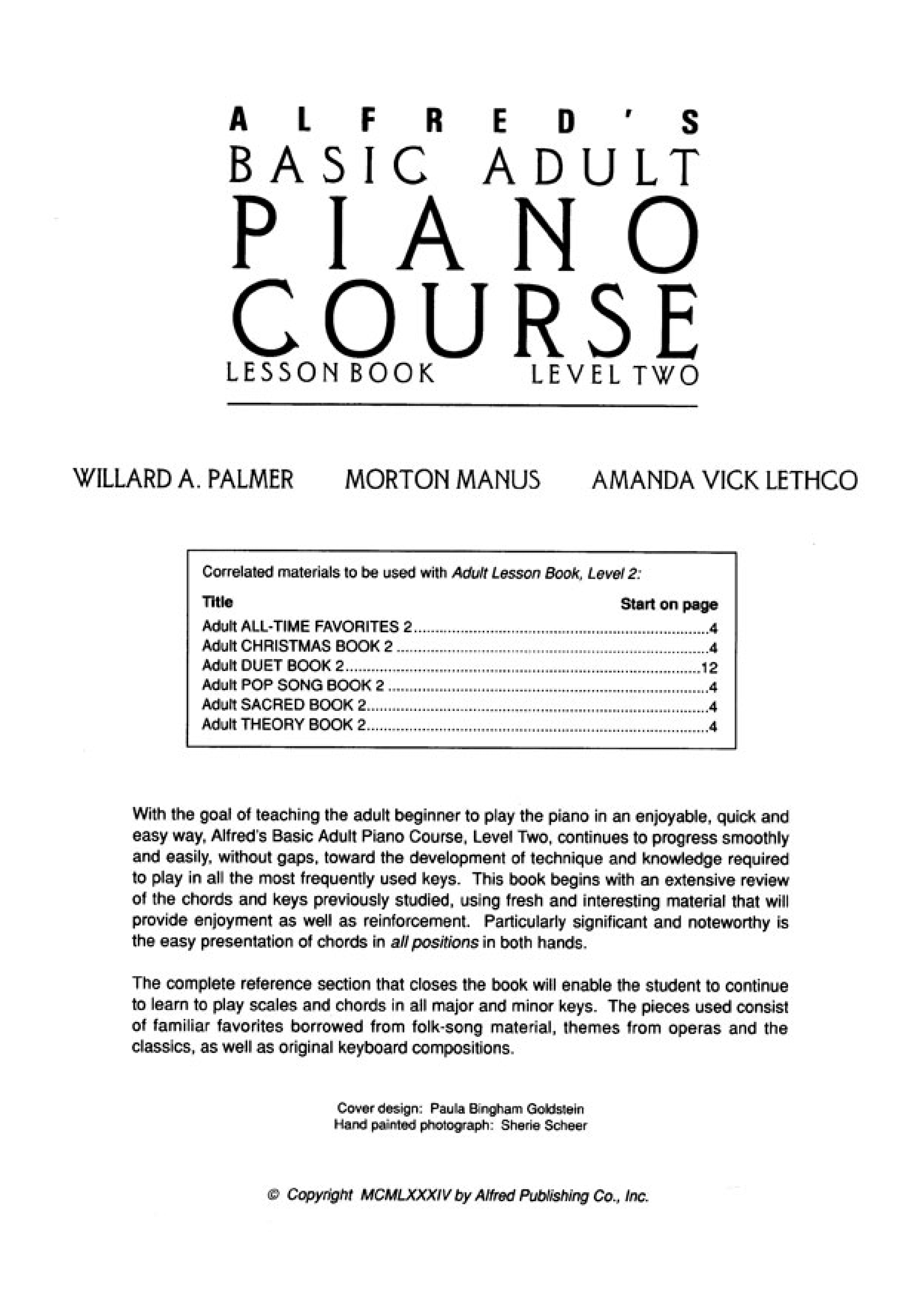Alfred's Basic Adult Piano Course 2ピアノ譜