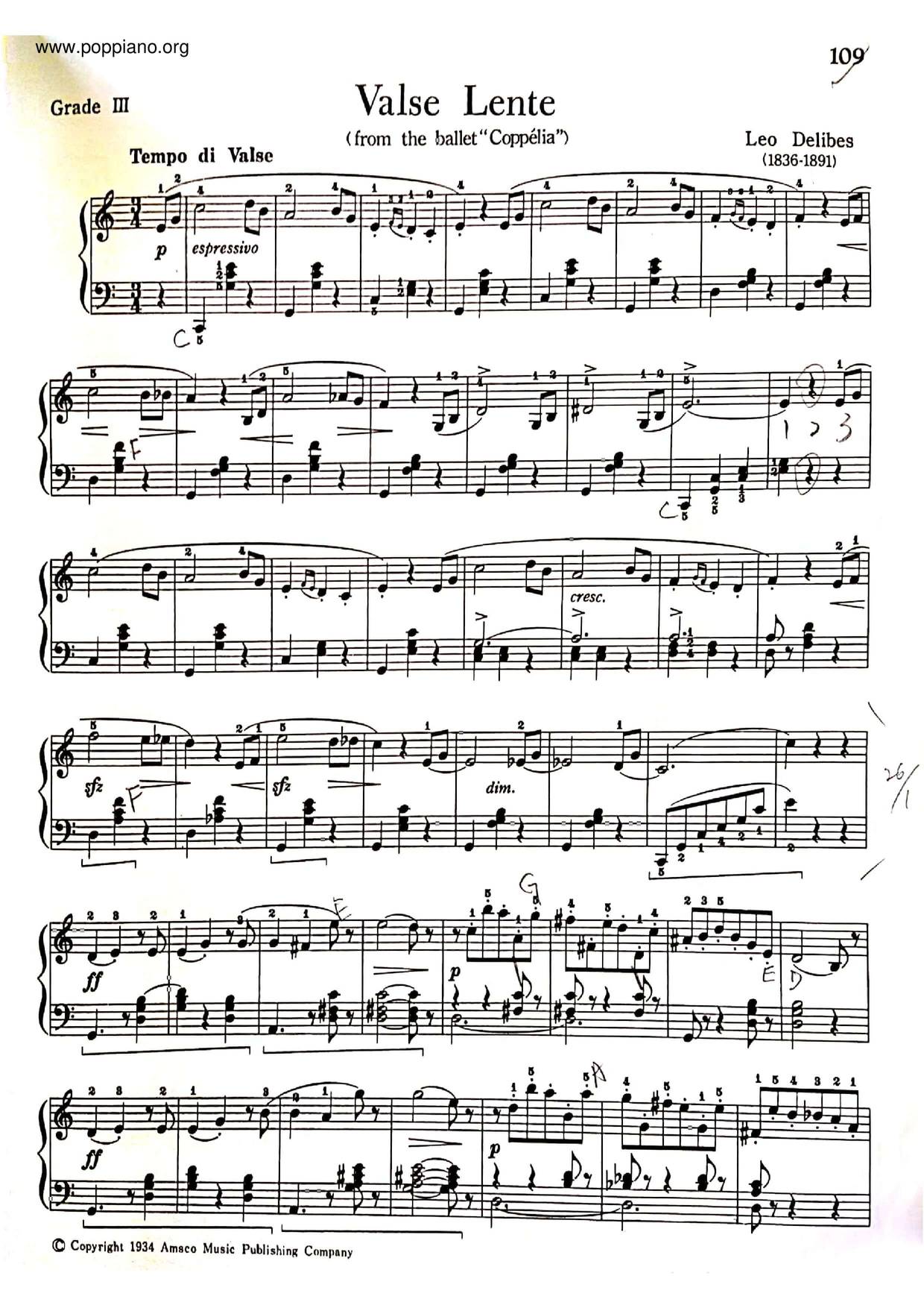 Valse Lente Score