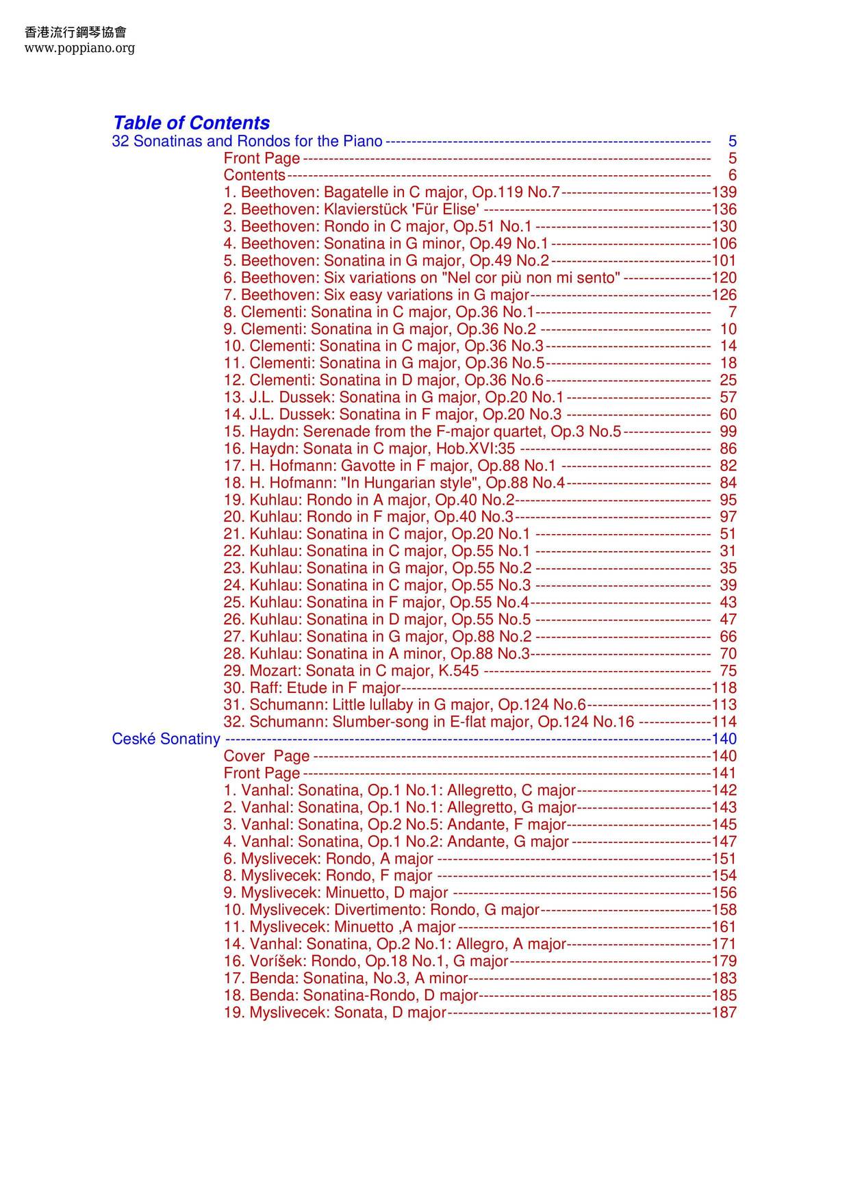 Piano Solo Pieces Mostly Sonatinas 905 Pages琴譜