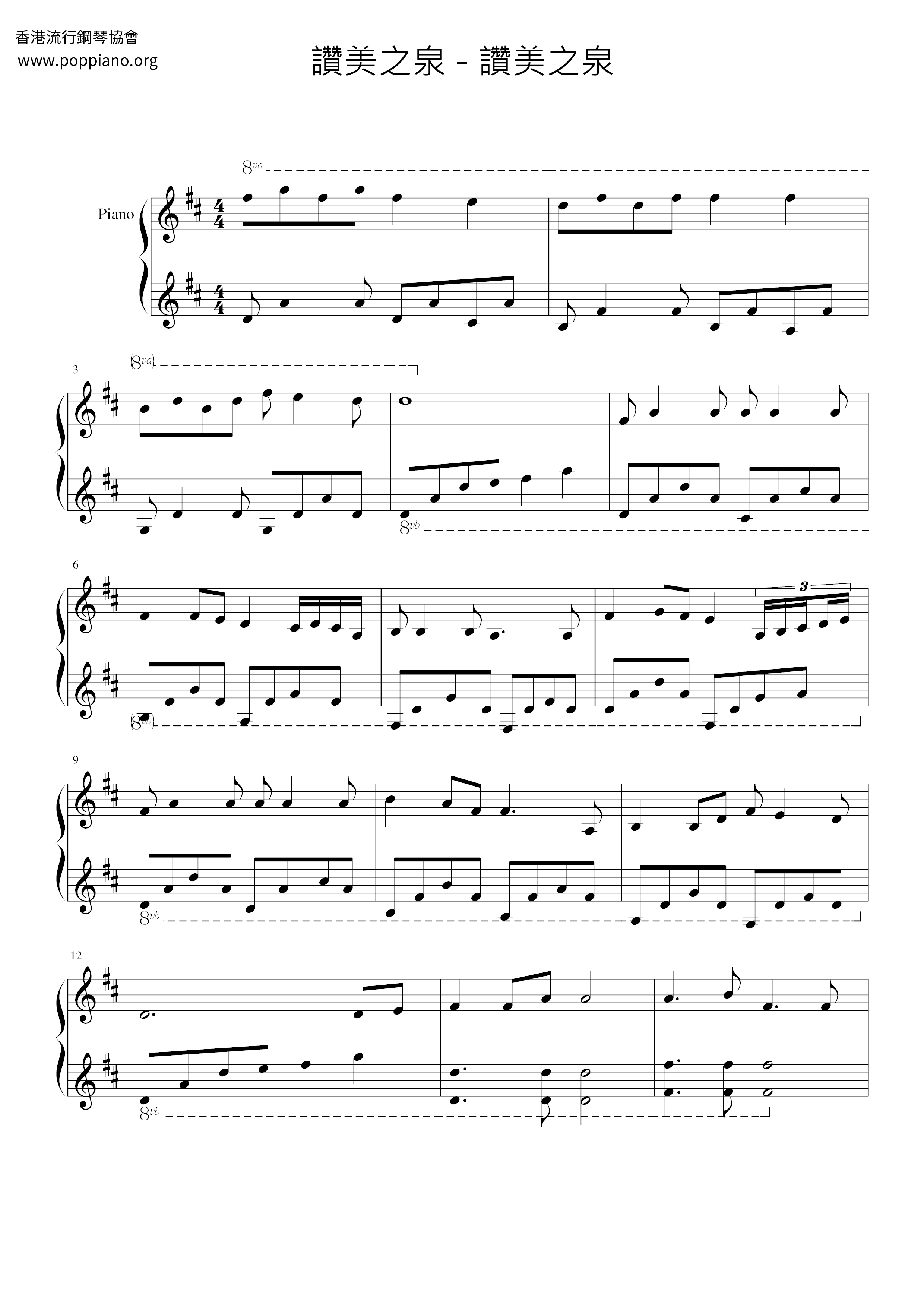 Fountain Of Praise Score