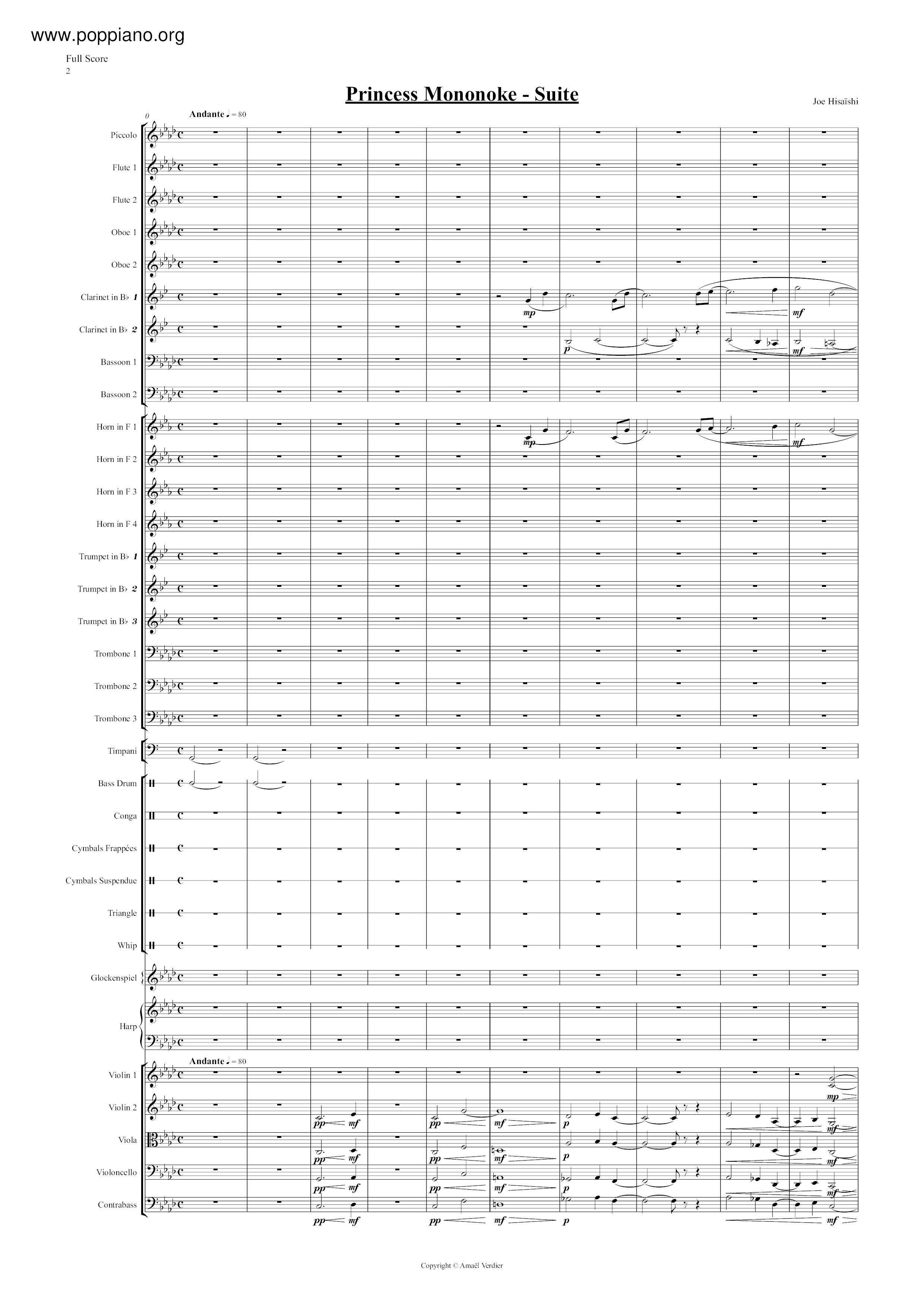 幽靈公主 / 魔法公主琴譜