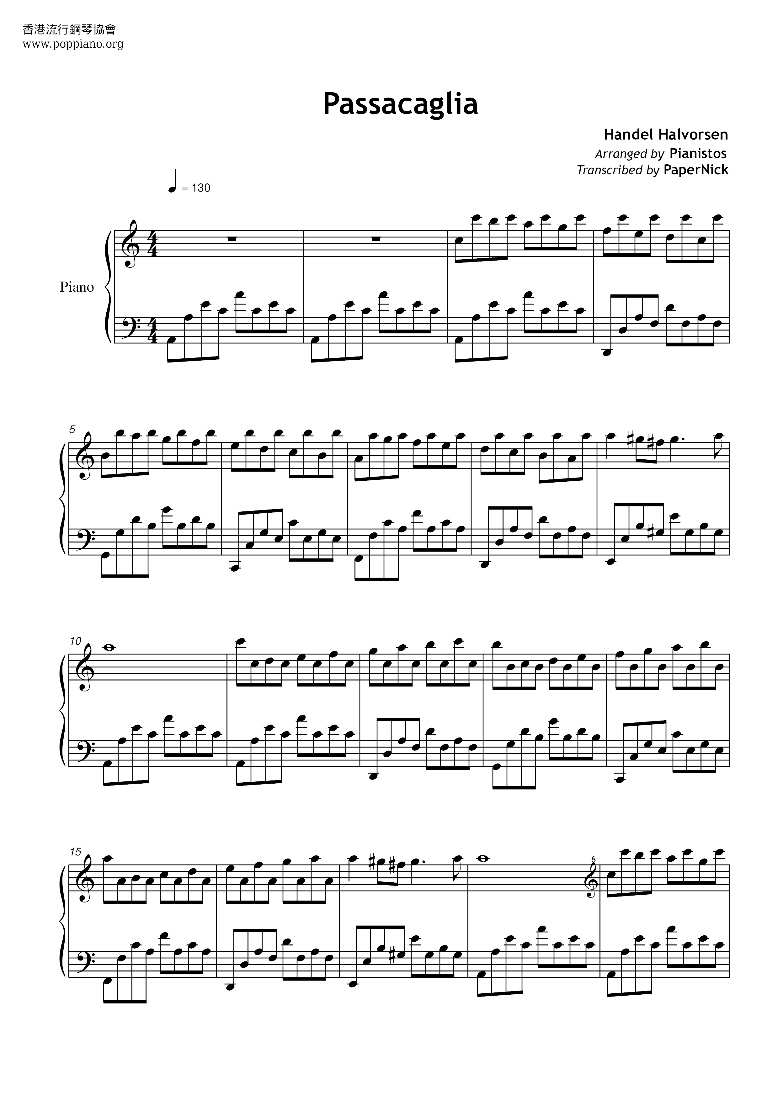 Passacaglia Score