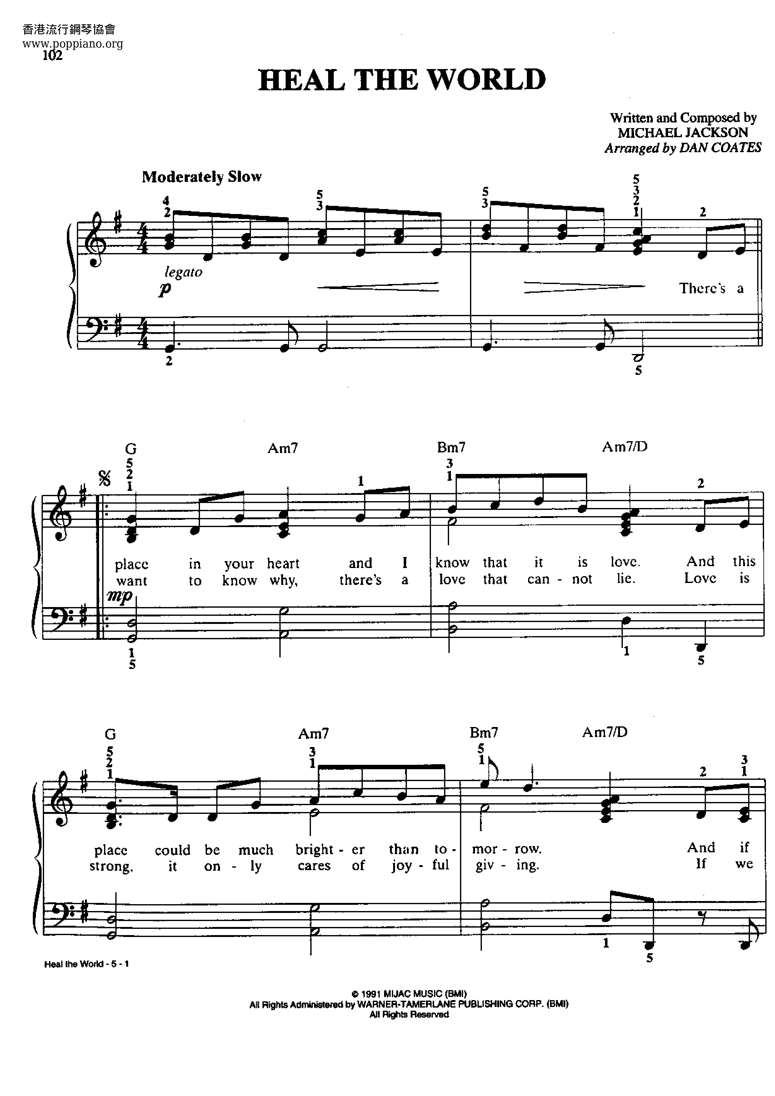 Heal The World Score