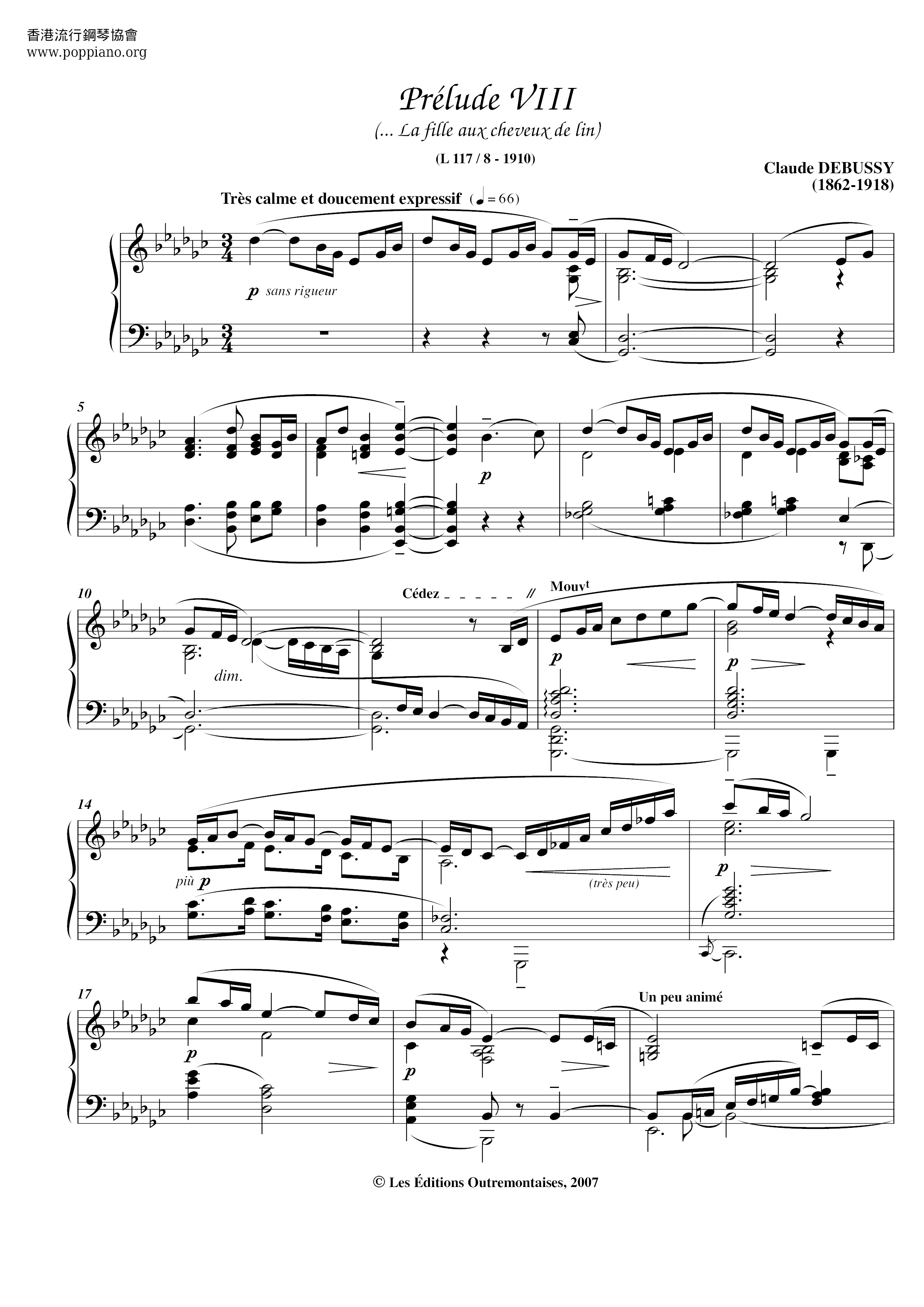 Prelude VIII Score