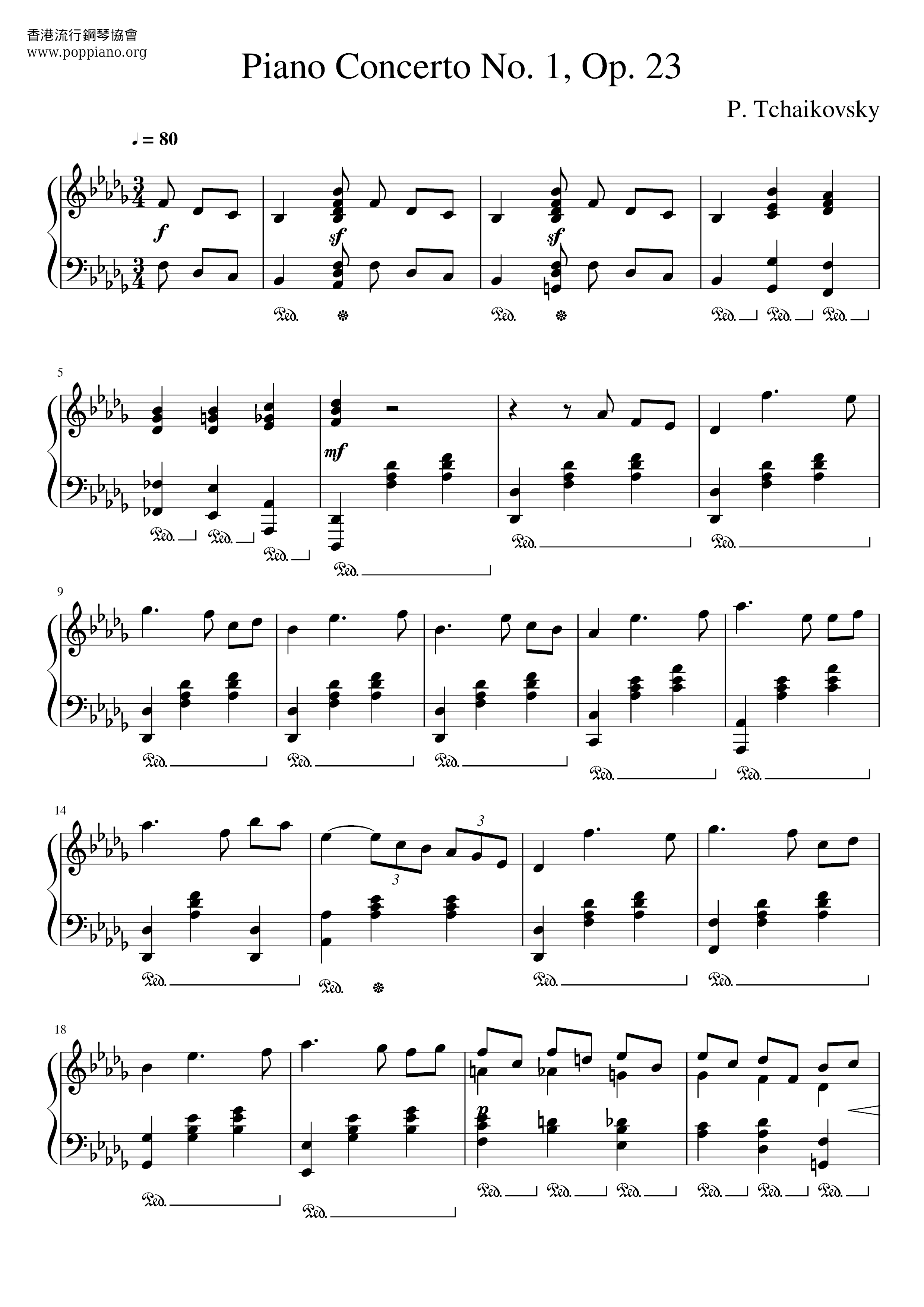 Piano Concerto No.1, Op.23 Score