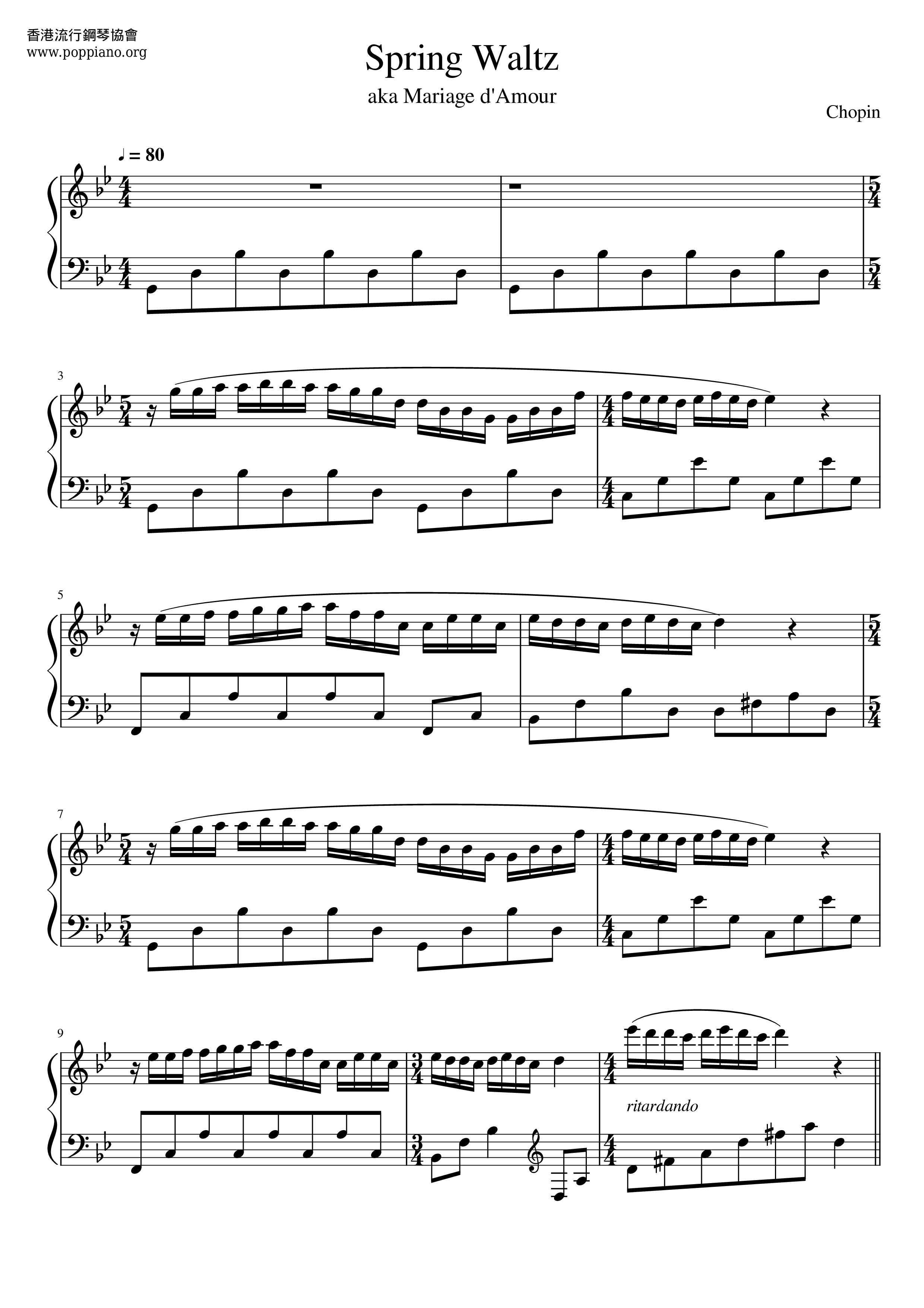 Spring Waltz Score