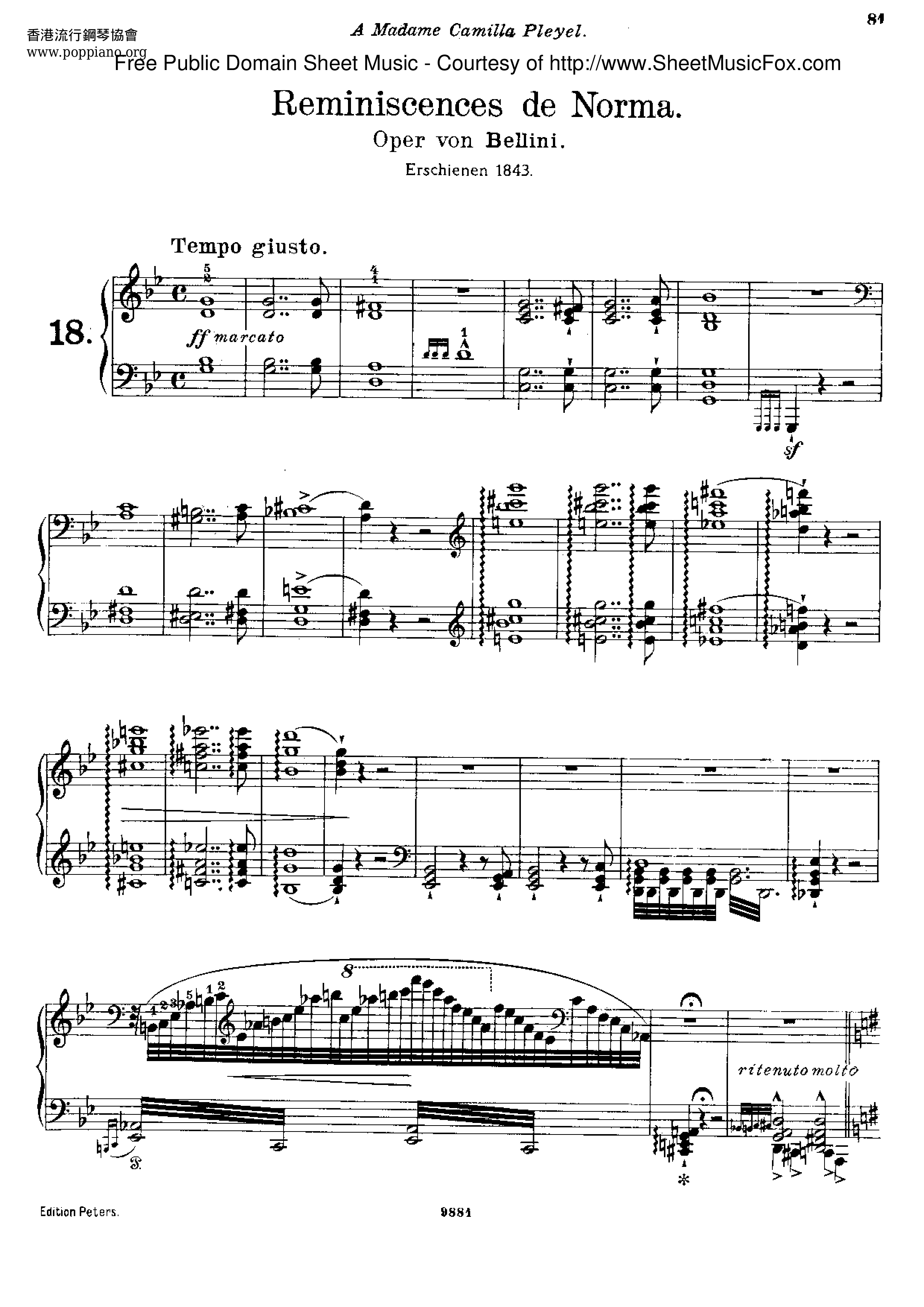 Reminiscences de Norma, S.394 Score