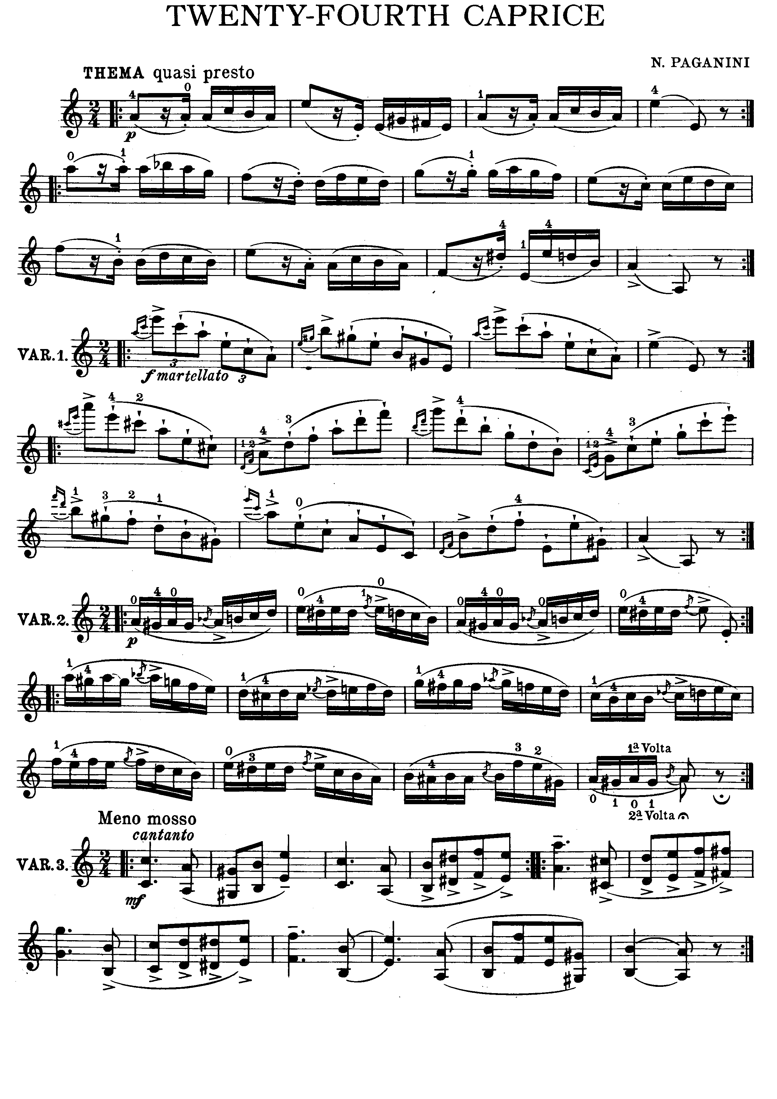 Caprice No.24 Score