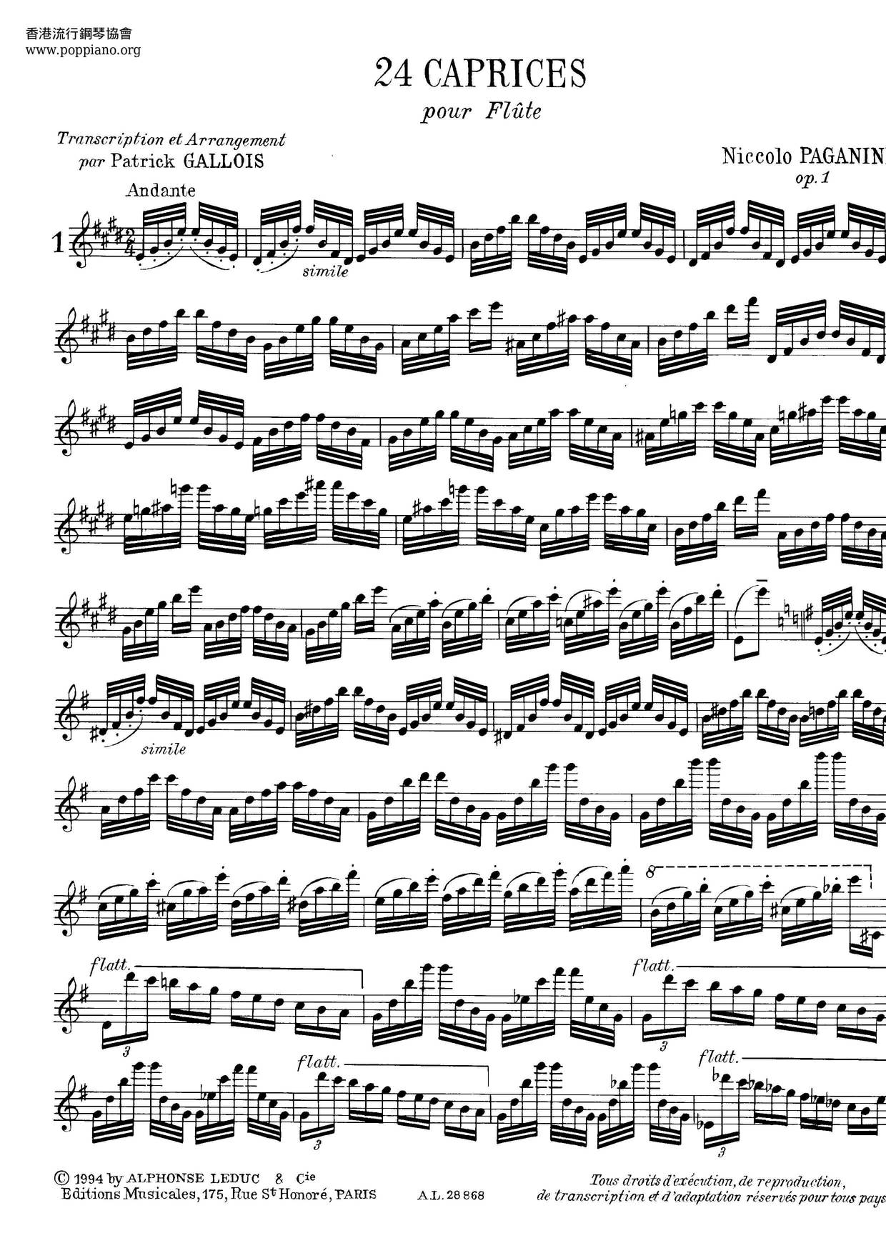 24 Caprices琴譜
