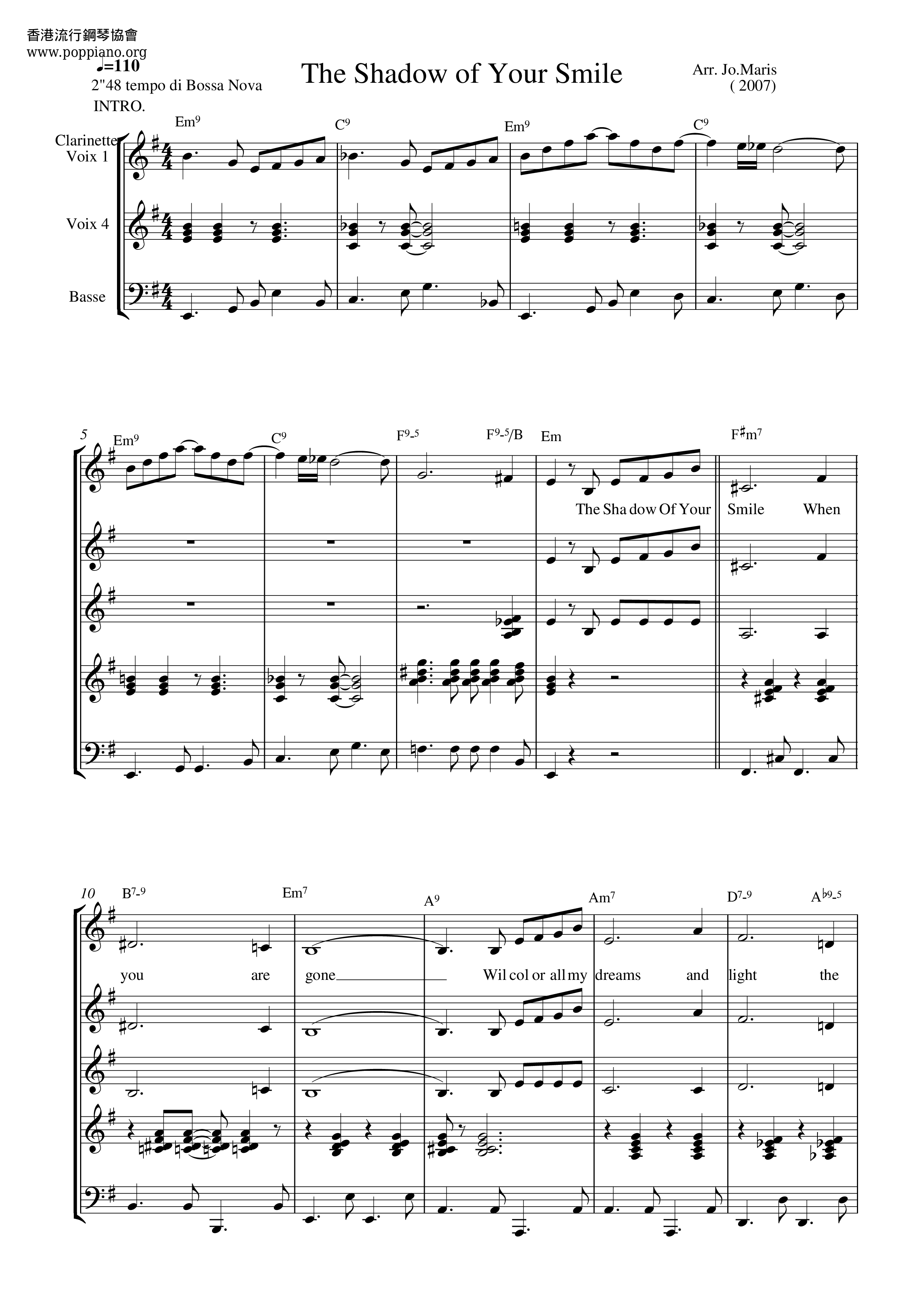 The Shadow Of Your Smile Score