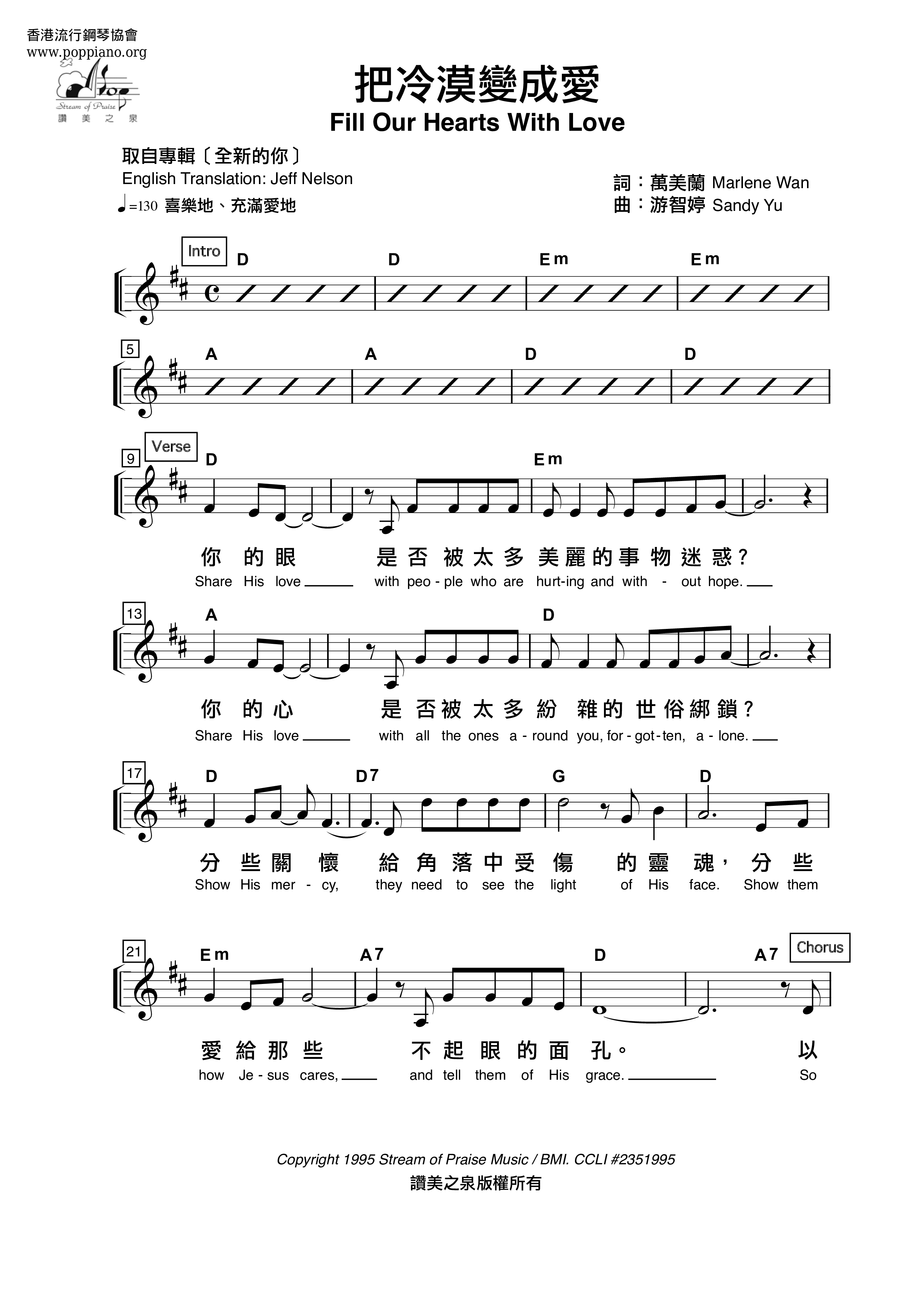 Spiritual stream of praise sheet music pdf free score download 