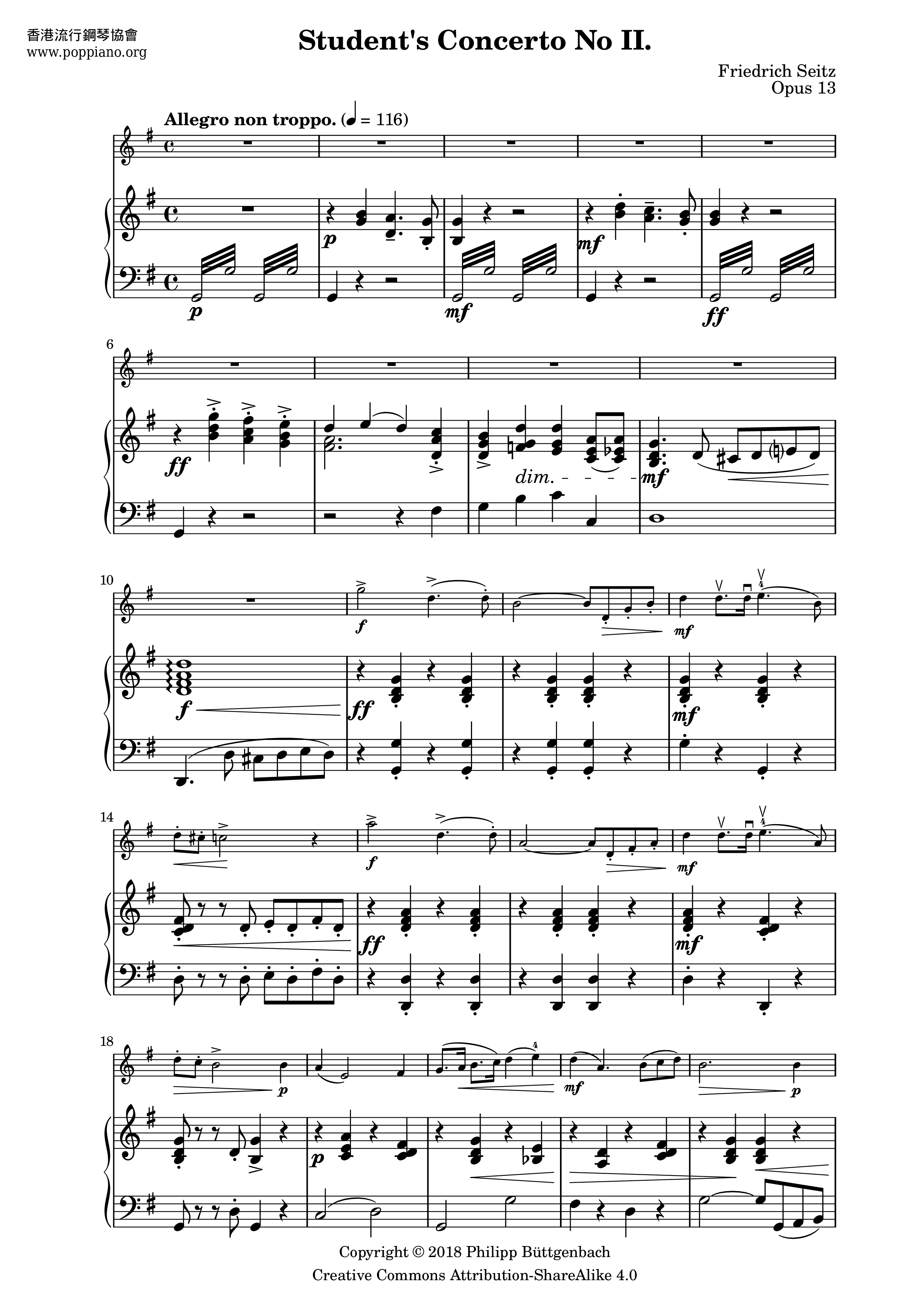 Student Concerto No.2, Op.13ピアノ譜