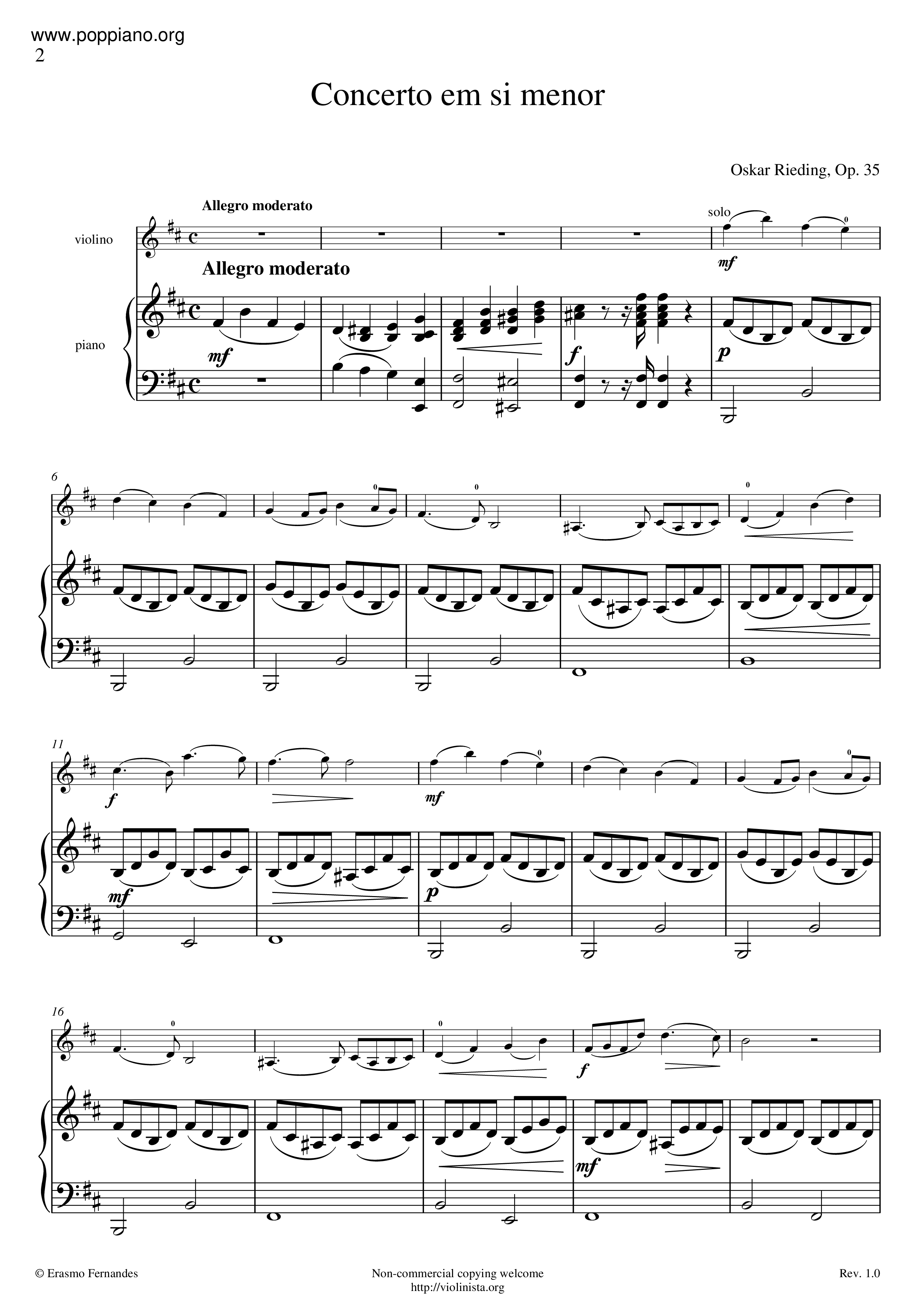 Violin Concerto No.2, Op.35琴譜
