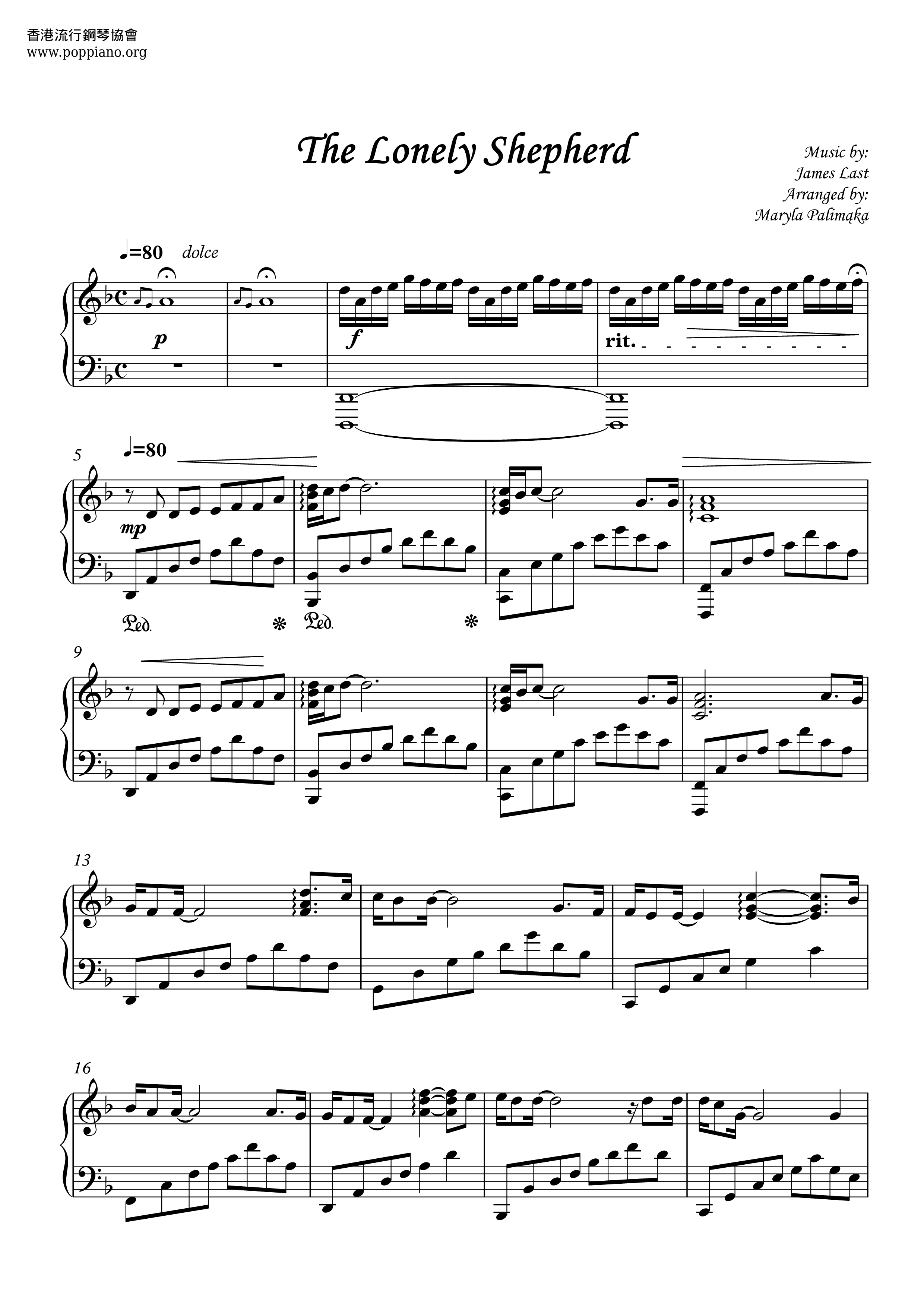 The Lonely Shepherd Score