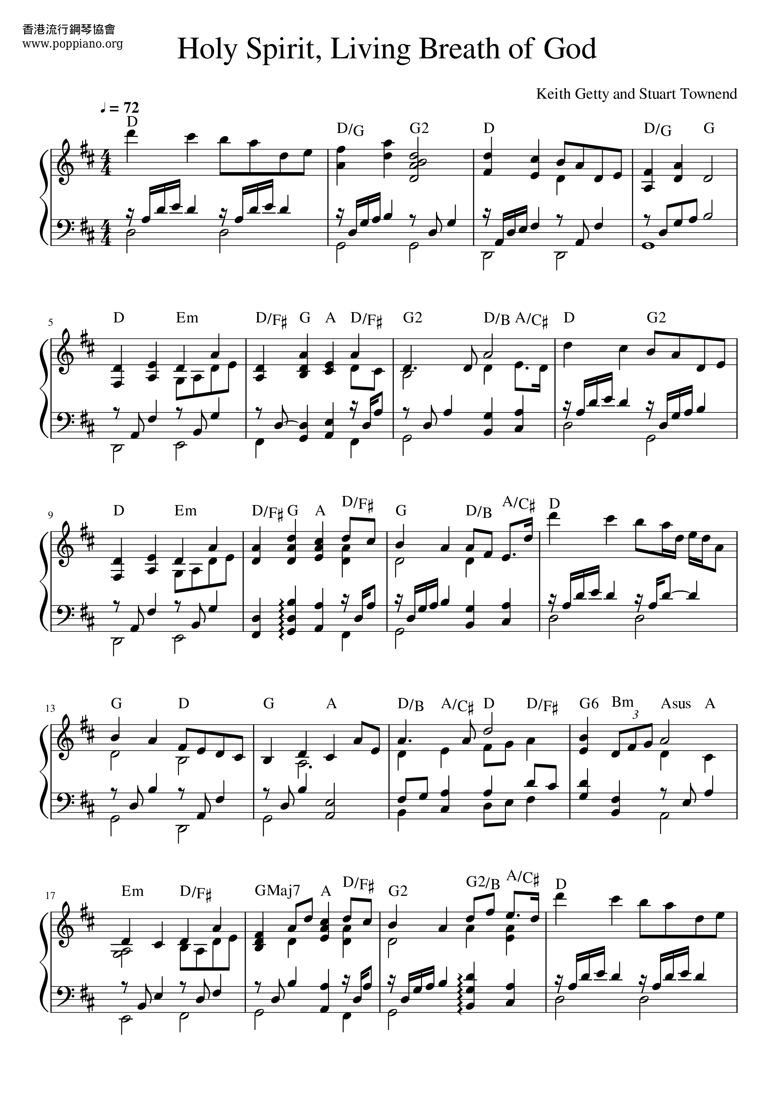 Holy Spirit, Living Breath Of God Score