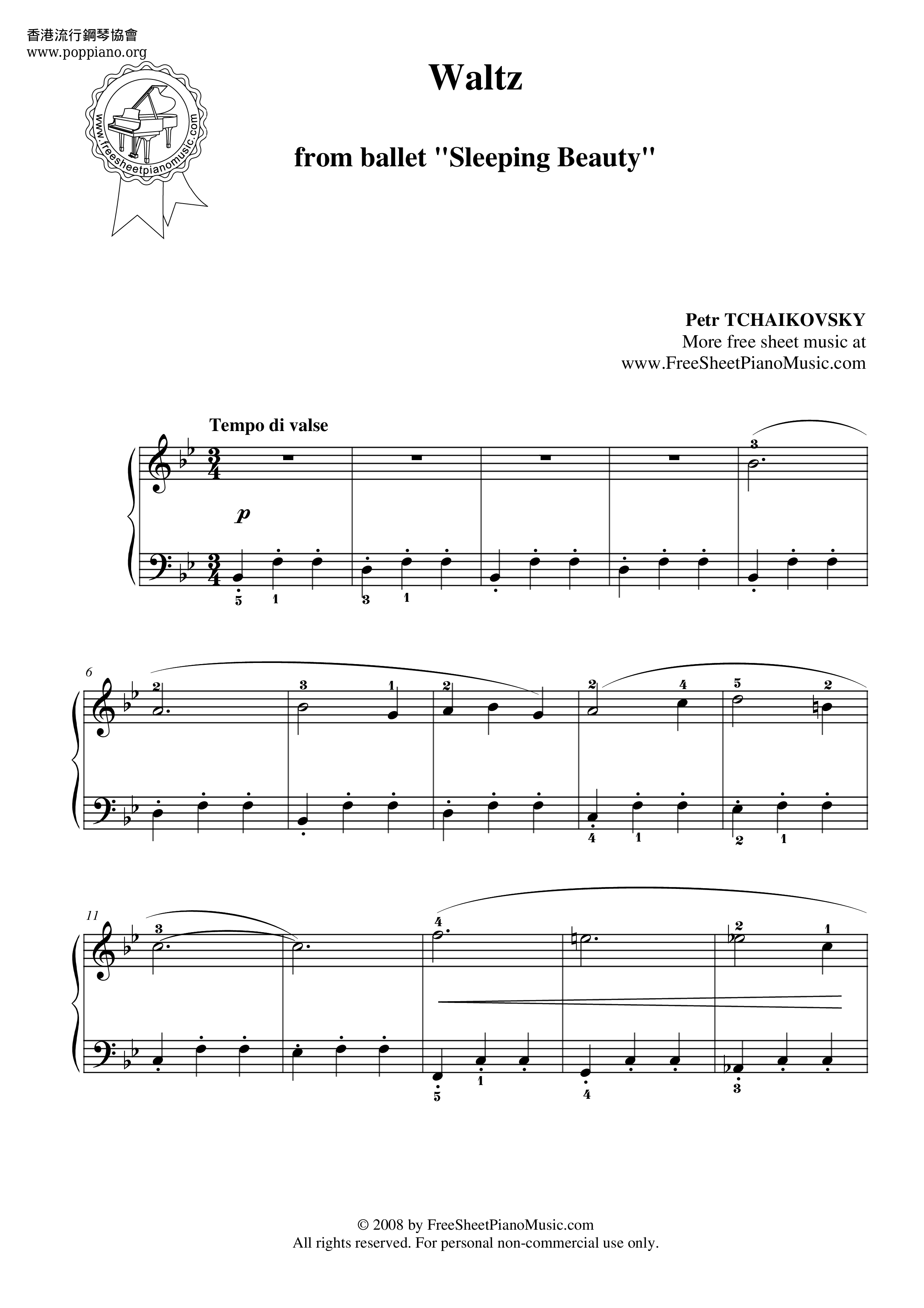 Tchaikovsky Sleeping Beauty Score