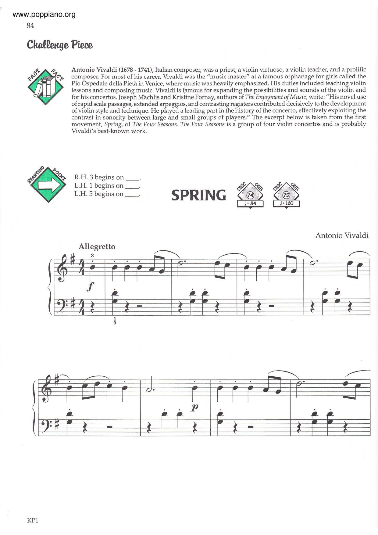 The Four Seasons - Spring in E Major, RV. 269: I. Allegro Score