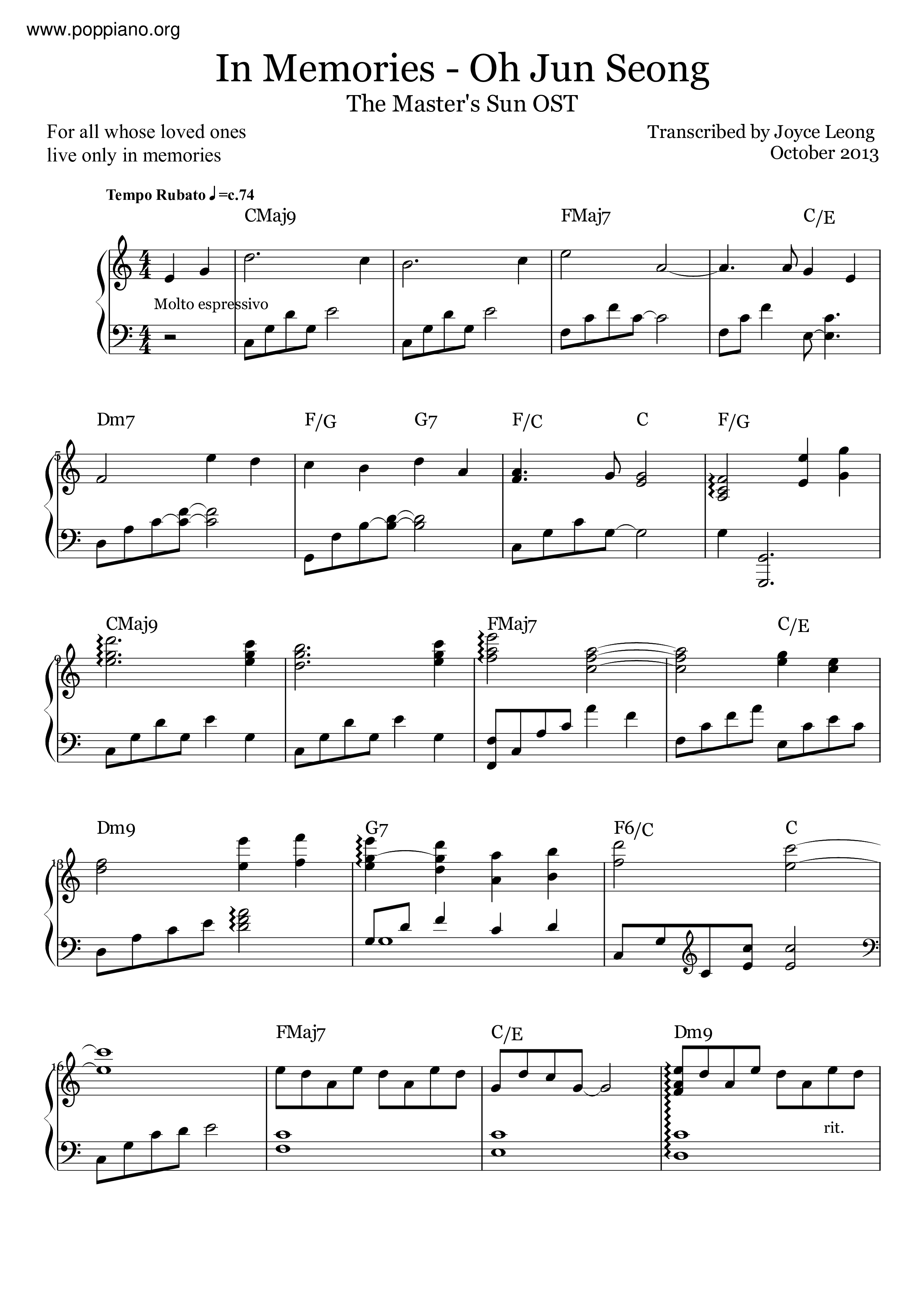 Master's Sun - In Memories Score