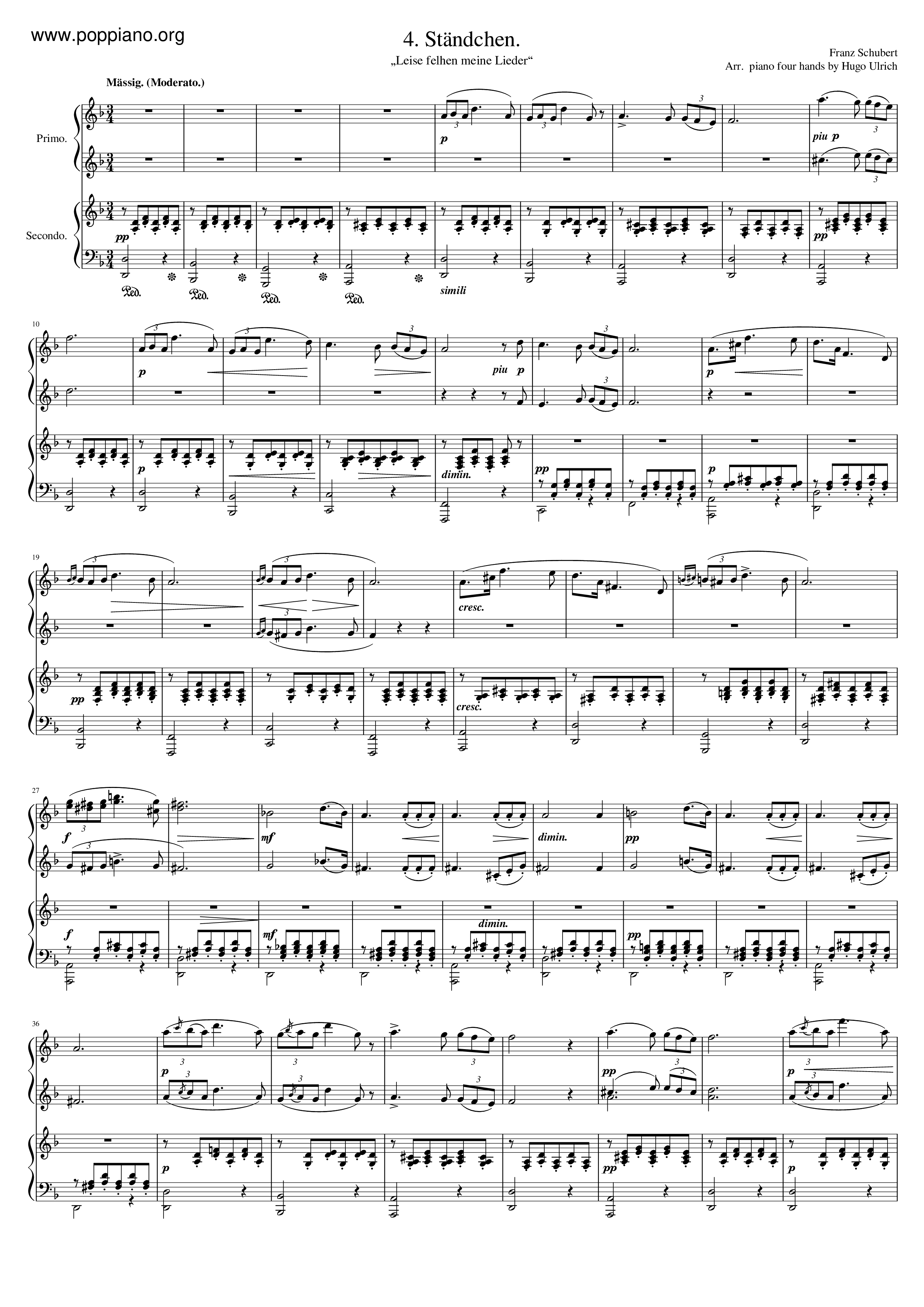 Ständchen (Serenade)琴譜