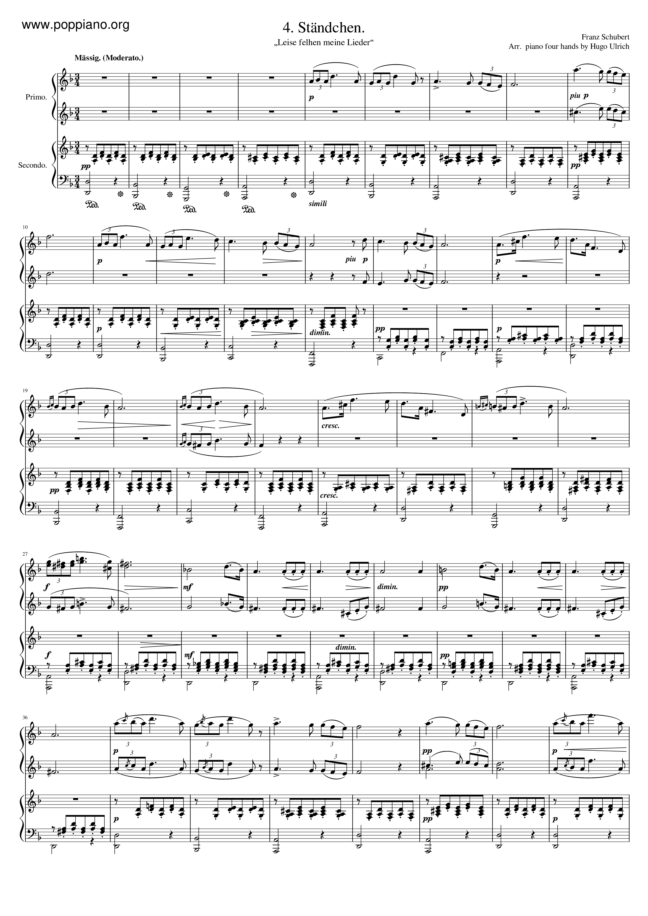 Ständchen (Serenade)琴谱