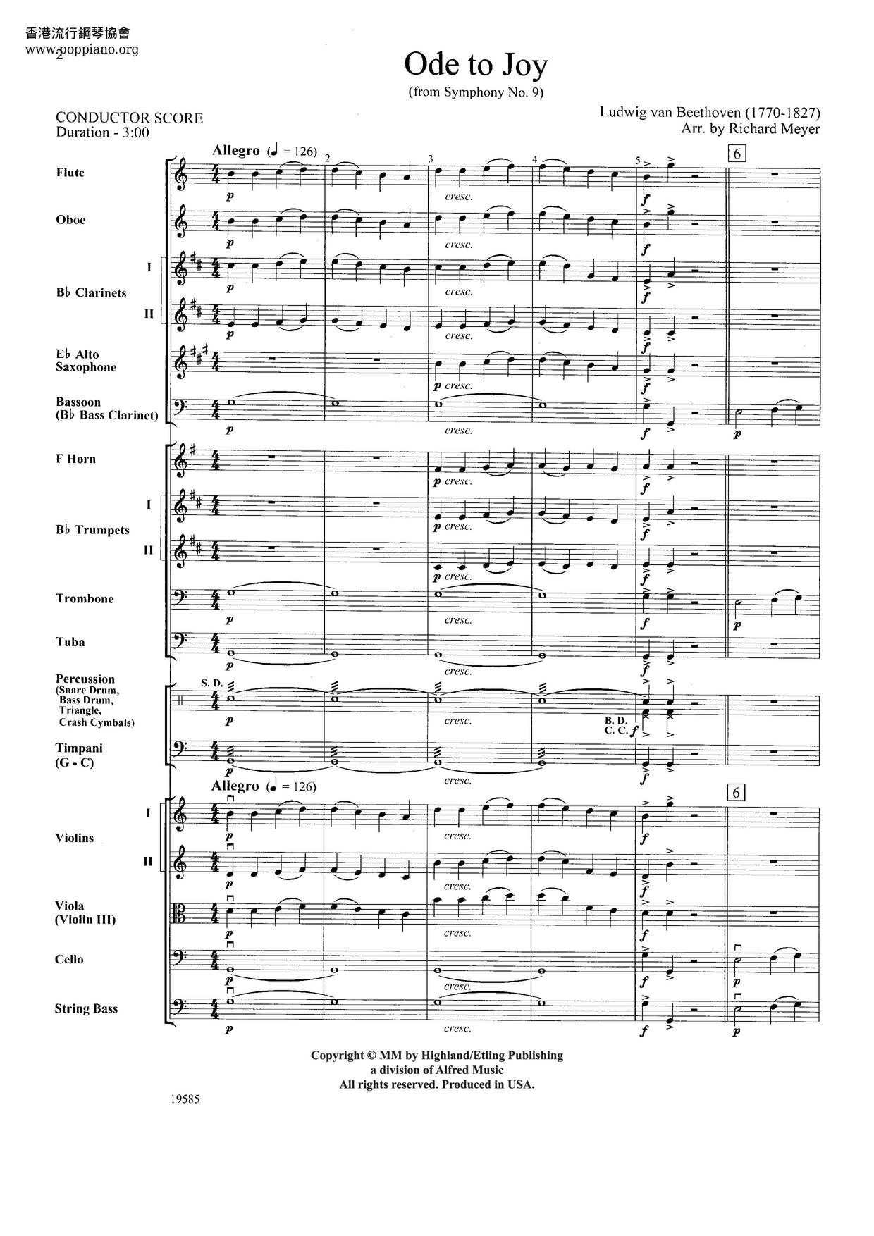 Ode To Joy Score