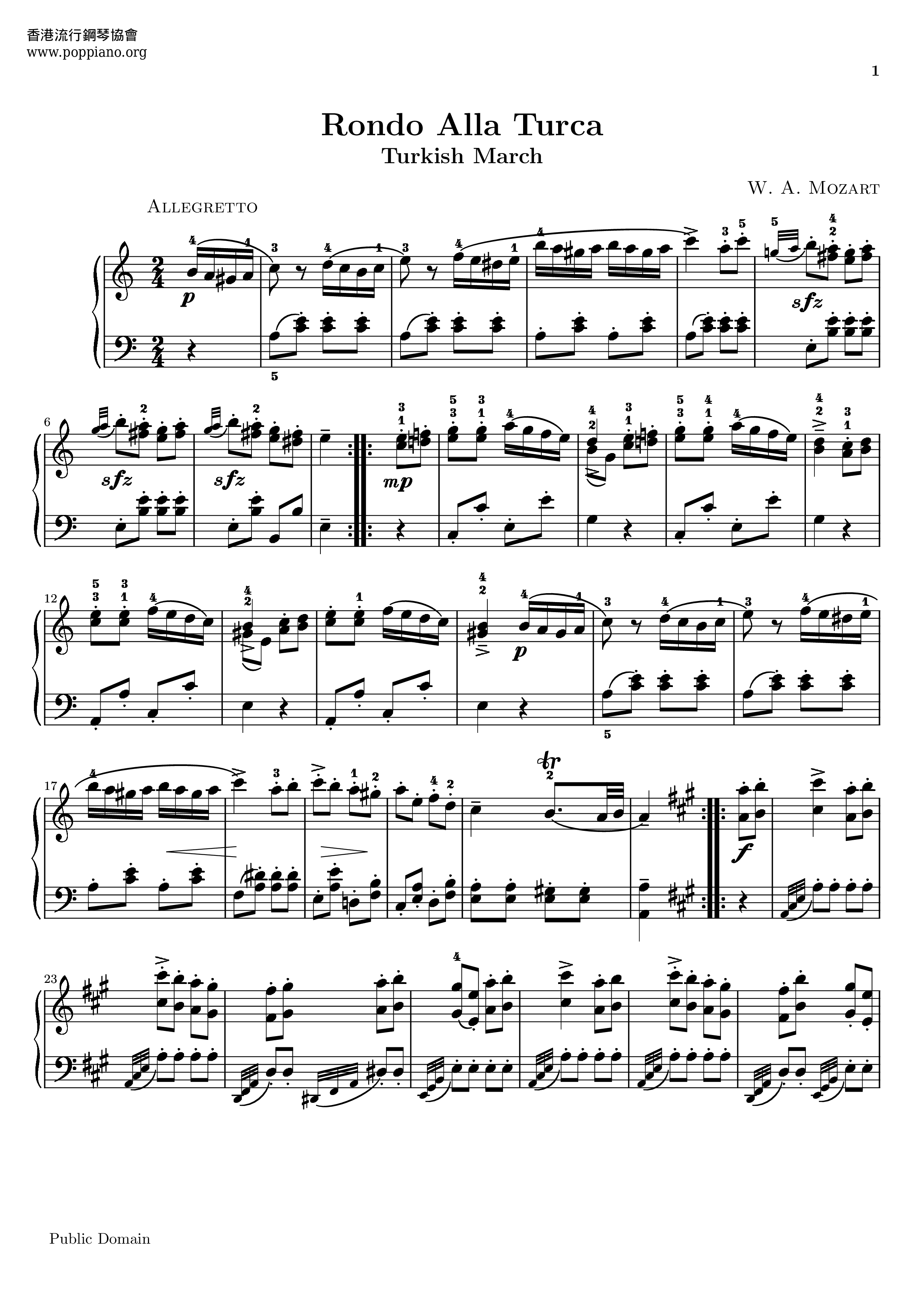 Rondo Alla Turca K331 Turkish March Score