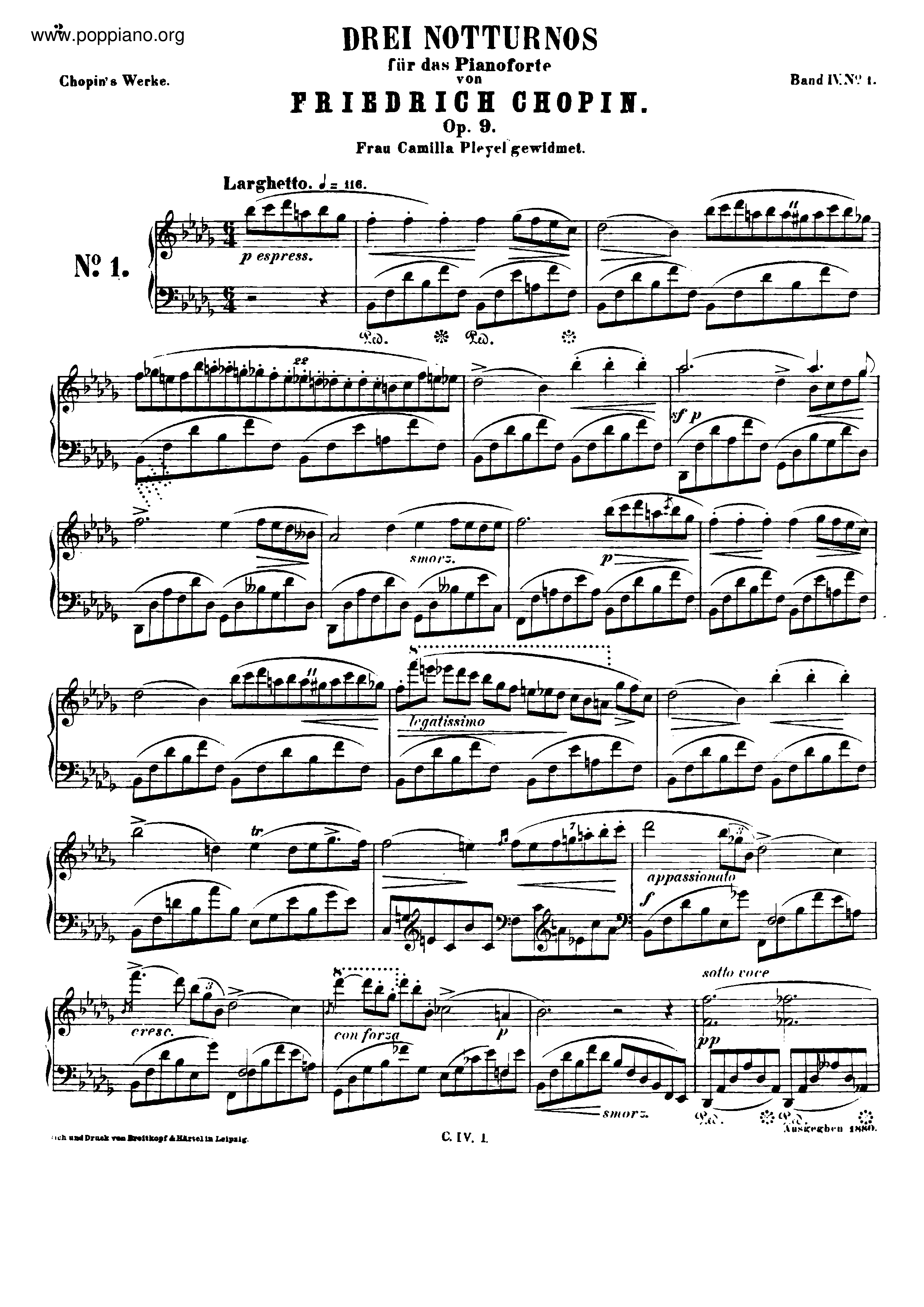 Nocturne Op. 9 No. 1-3琴譜
