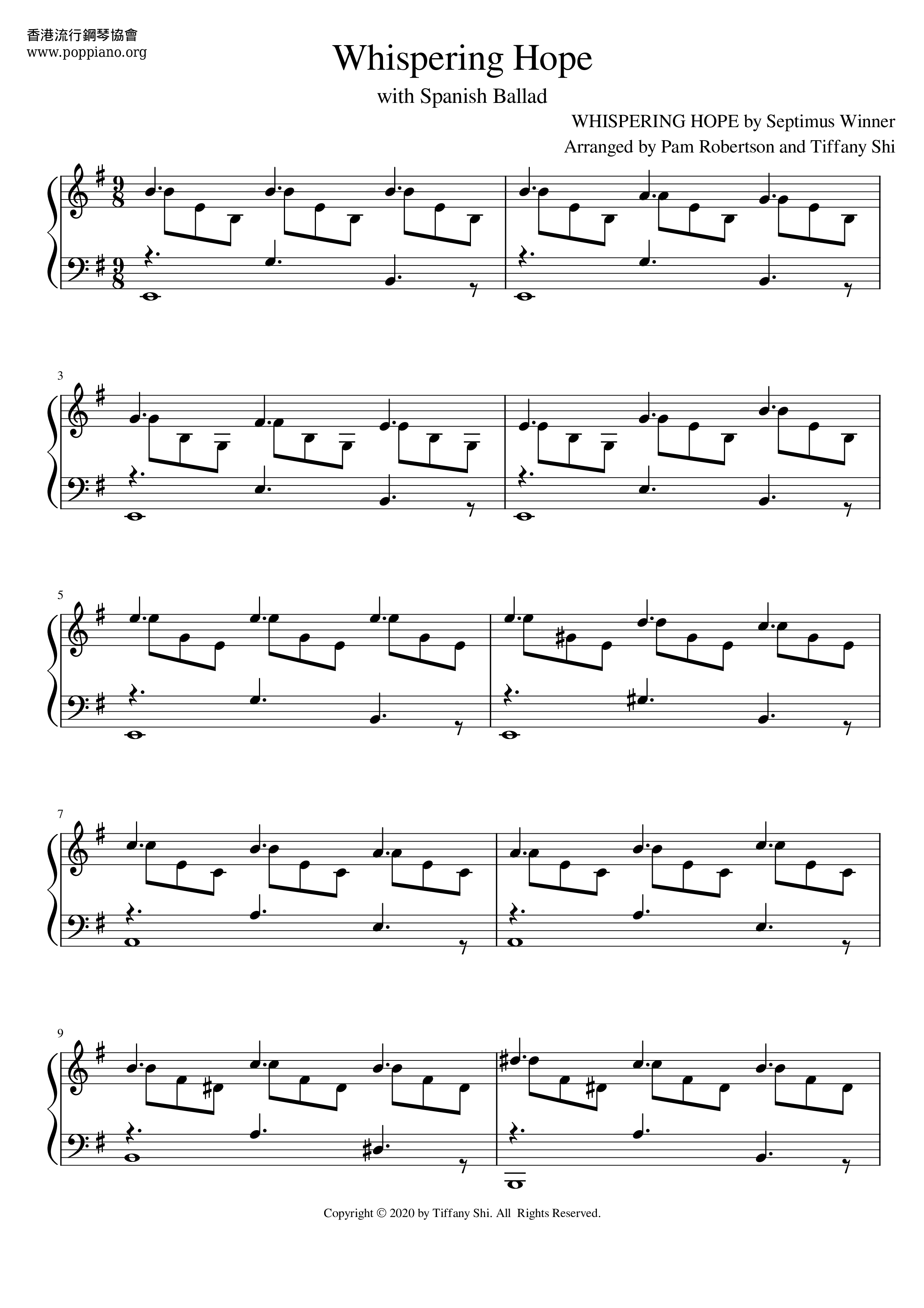 Whispering Hope Score