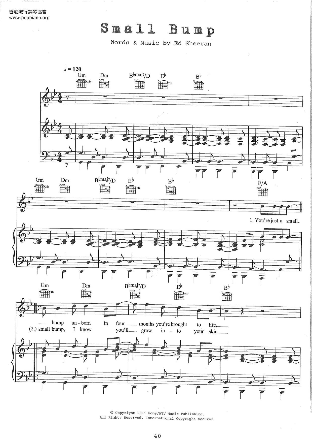 Small Bump琴譜