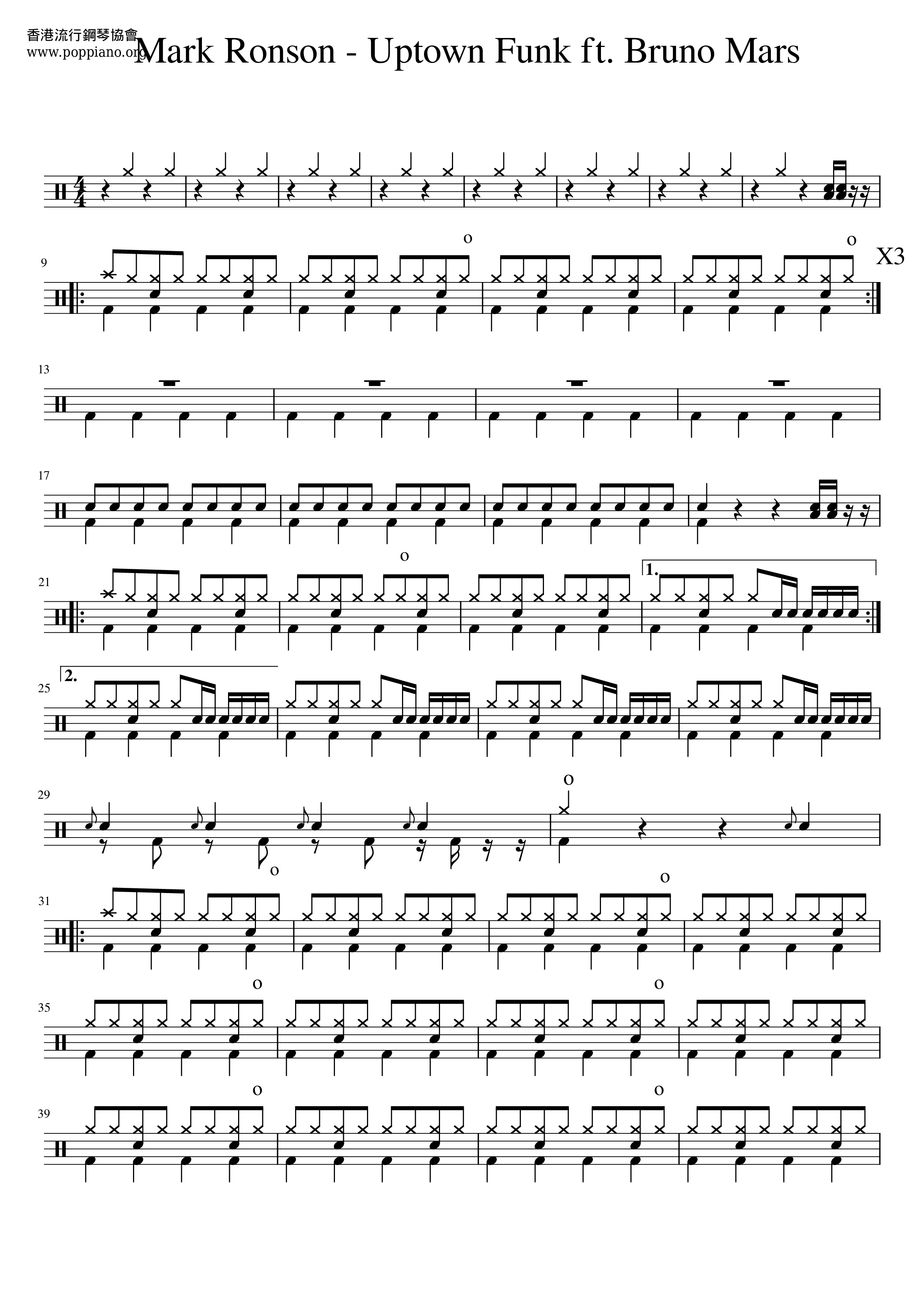 Uptown Funk Score