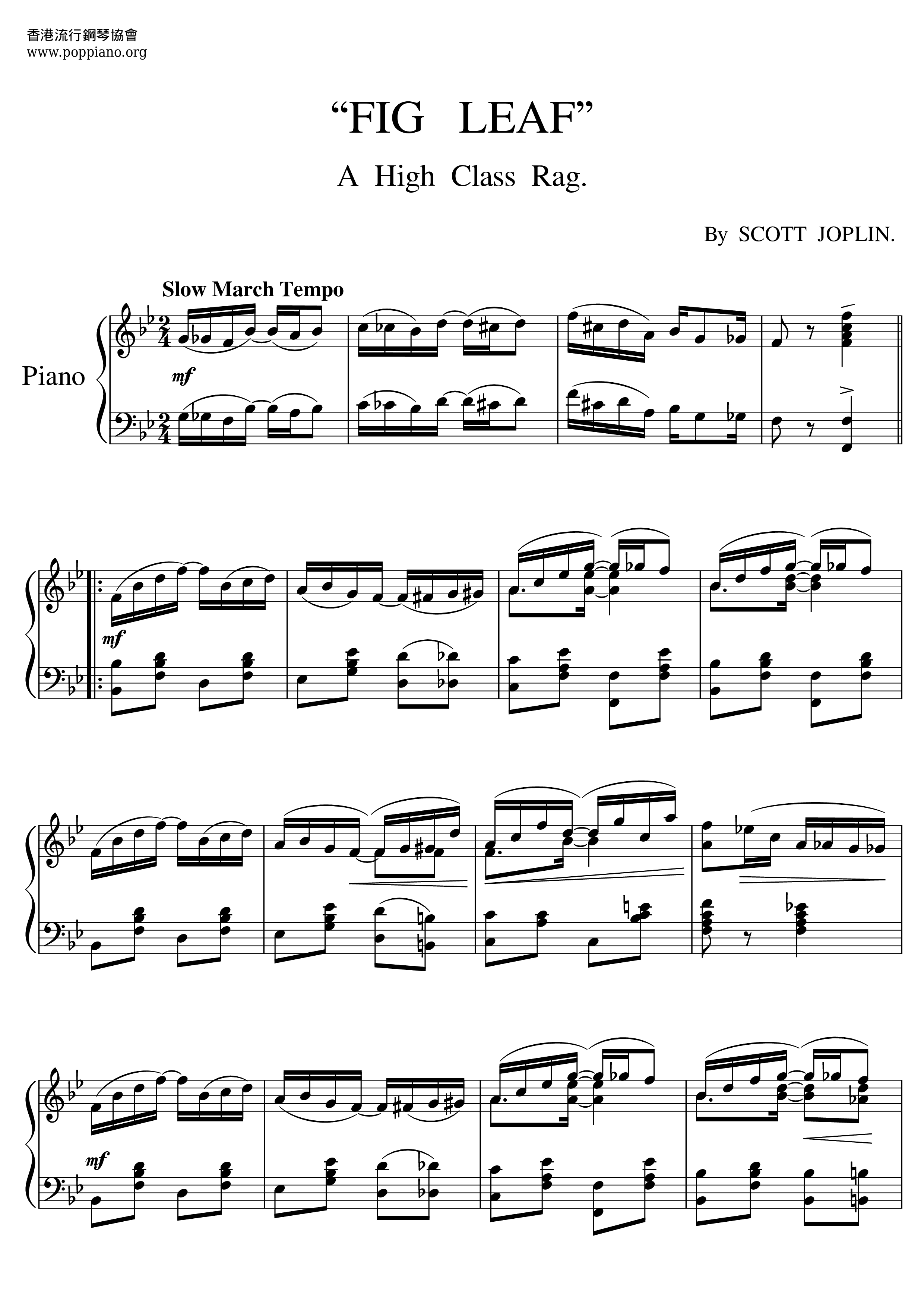 Fig Leaf Ragピアノ譜